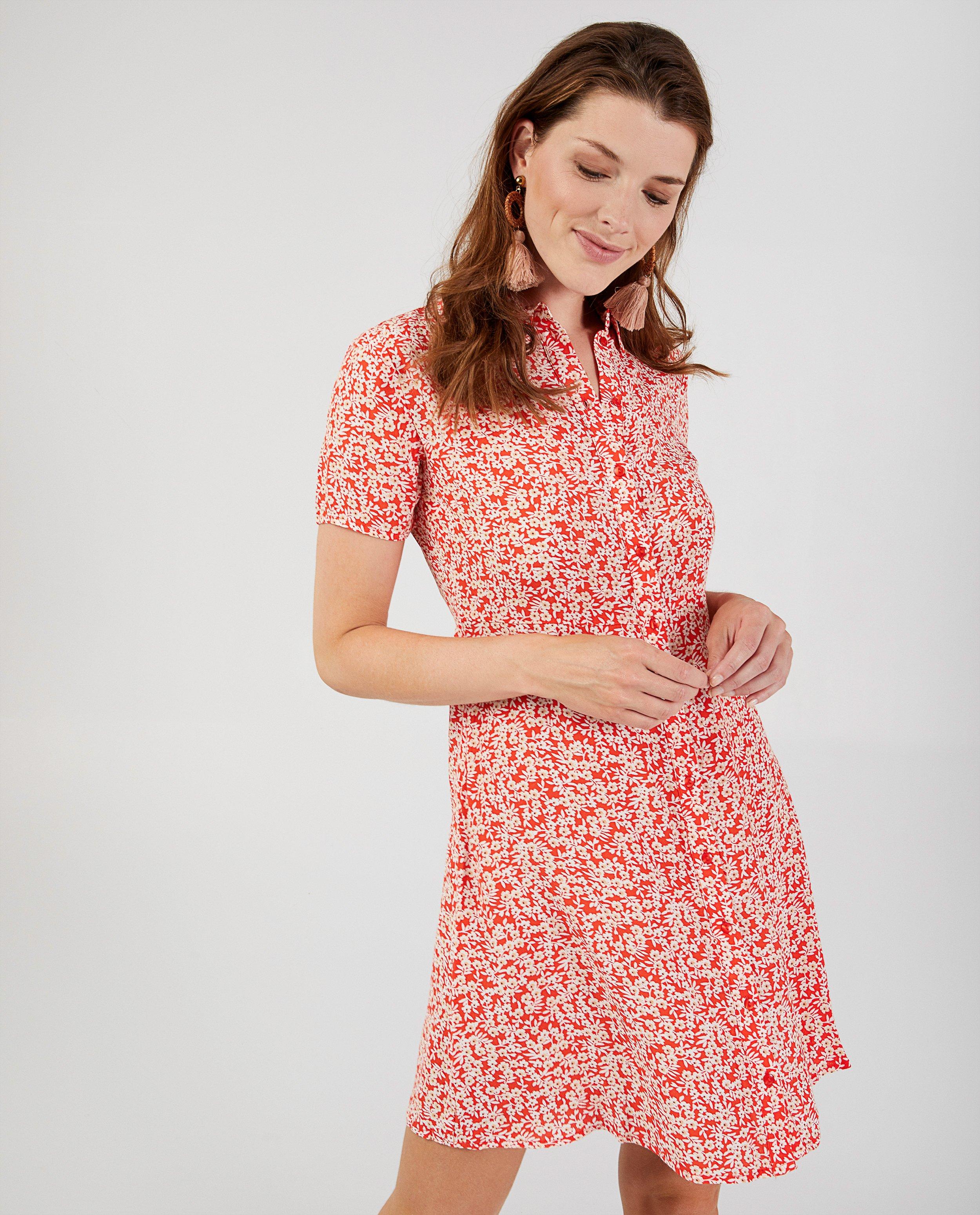 Robes - Robe fleurie rouge Pieces