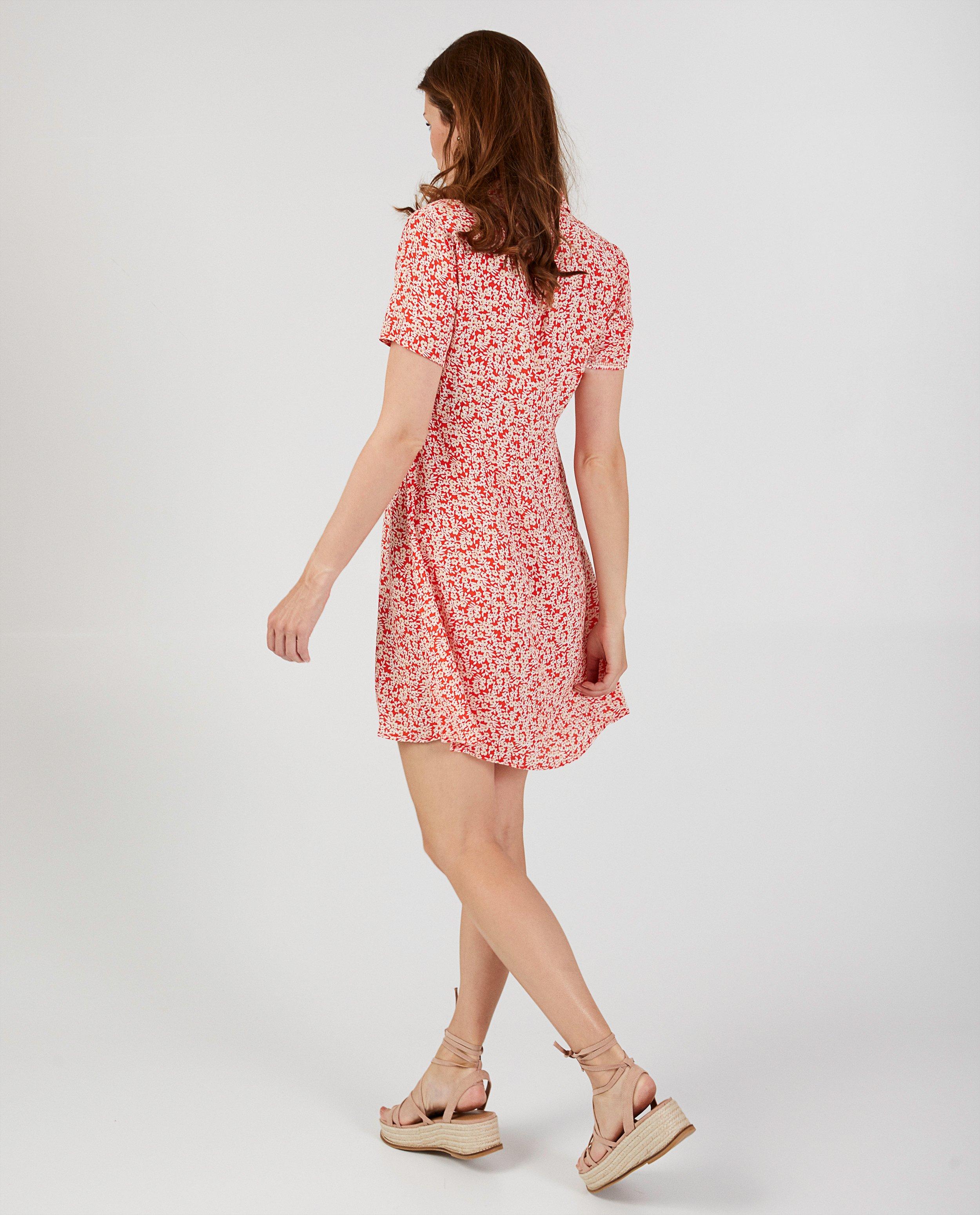 Robes - Robe fleurie rouge Pieces