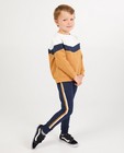 Pantalon de jogging brun en coton bio - avec bande rayée - Kidz Nation