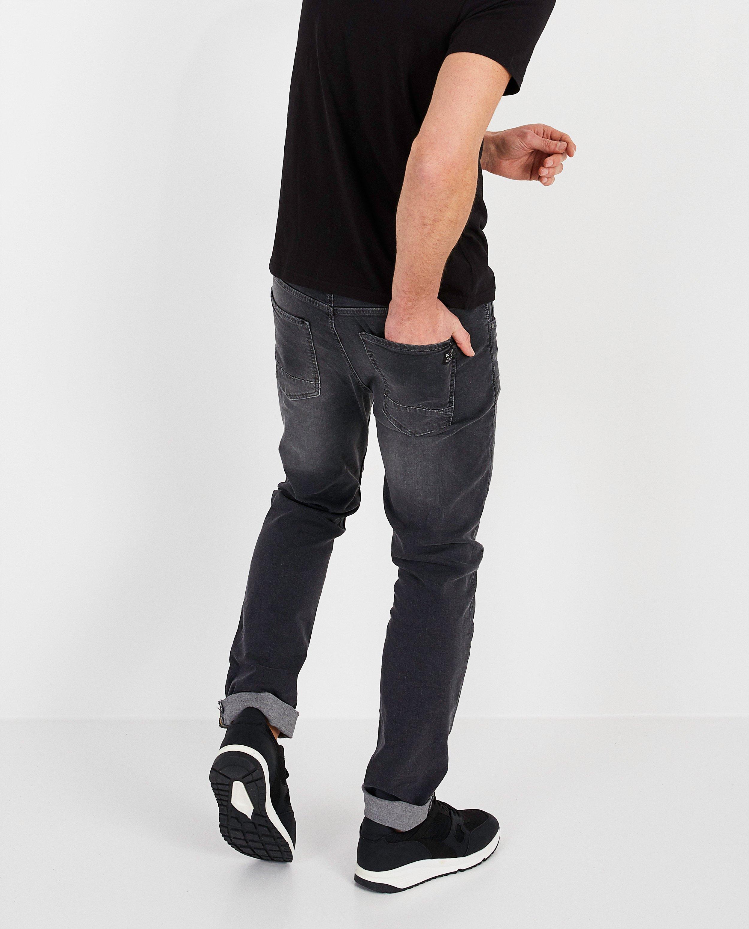 Jeans - Donkergrijze slim denim - twister