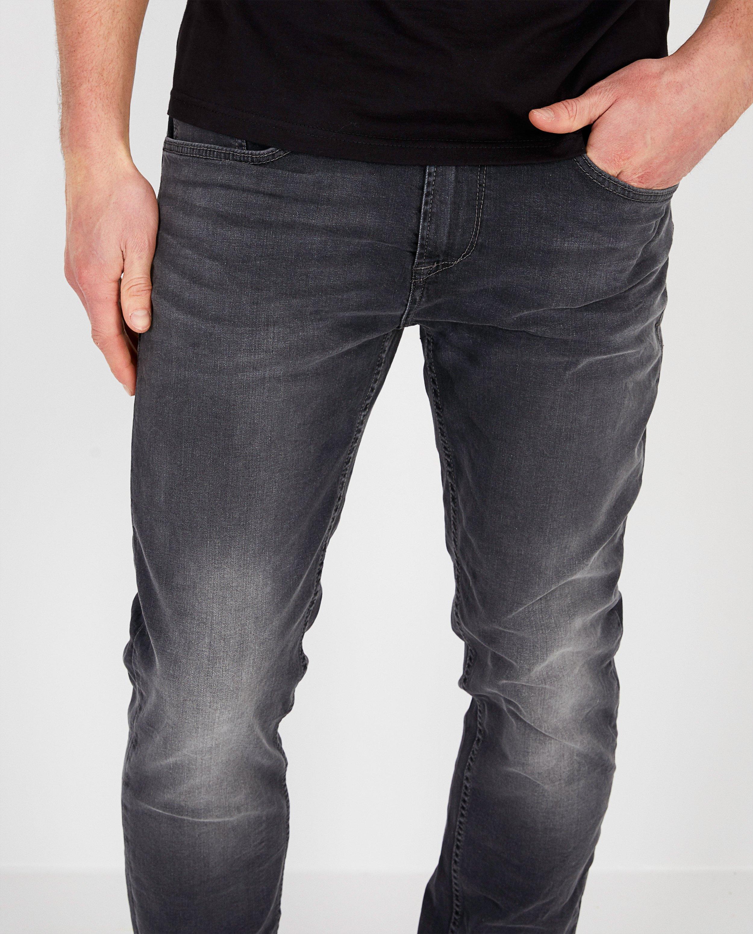 Jeans - Donkergrijze slim denim - twister