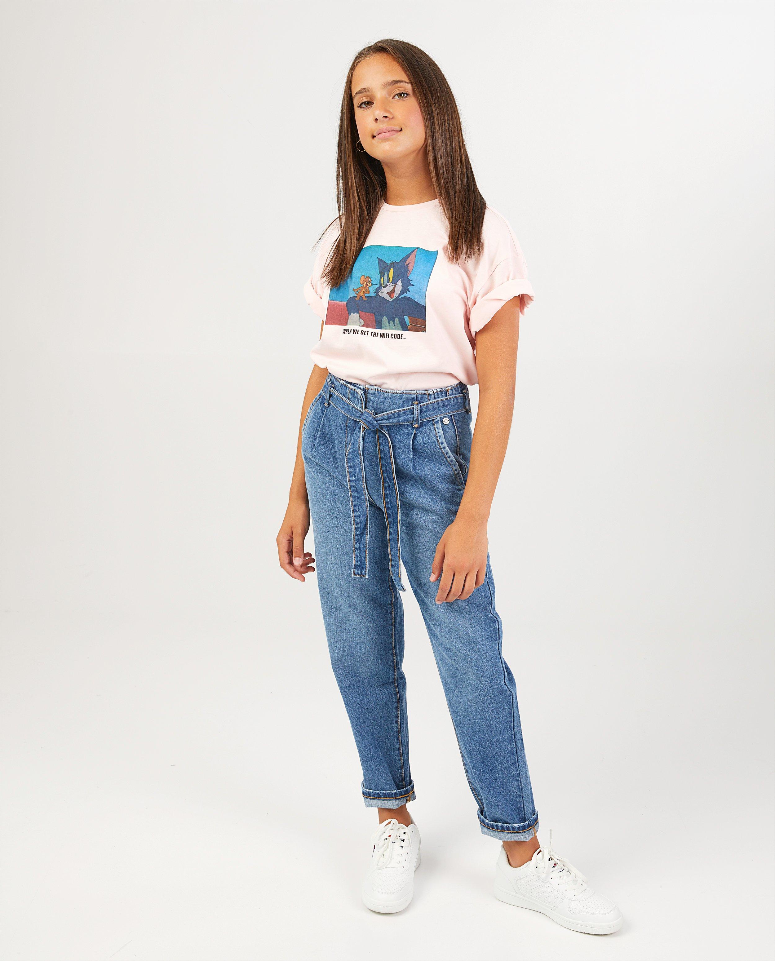 T-shirt rose ’Tom & Jerry’ - avec inscription - Groggy