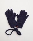 Blauwe handschoenen van fleece - met verbindingskoord - JBC