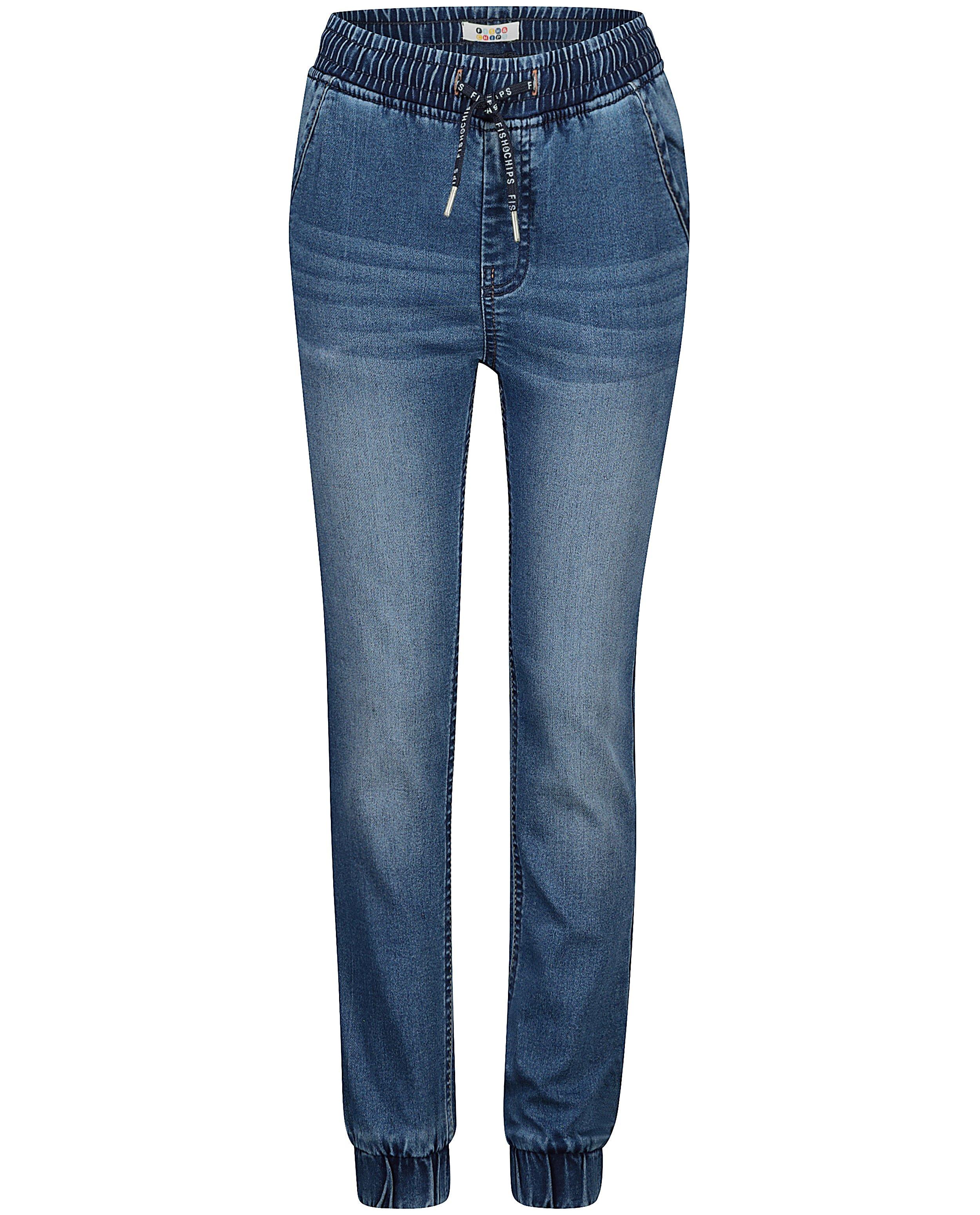Jeans bleu clair en sweat denim - avec bord élastique - Fish & Chips