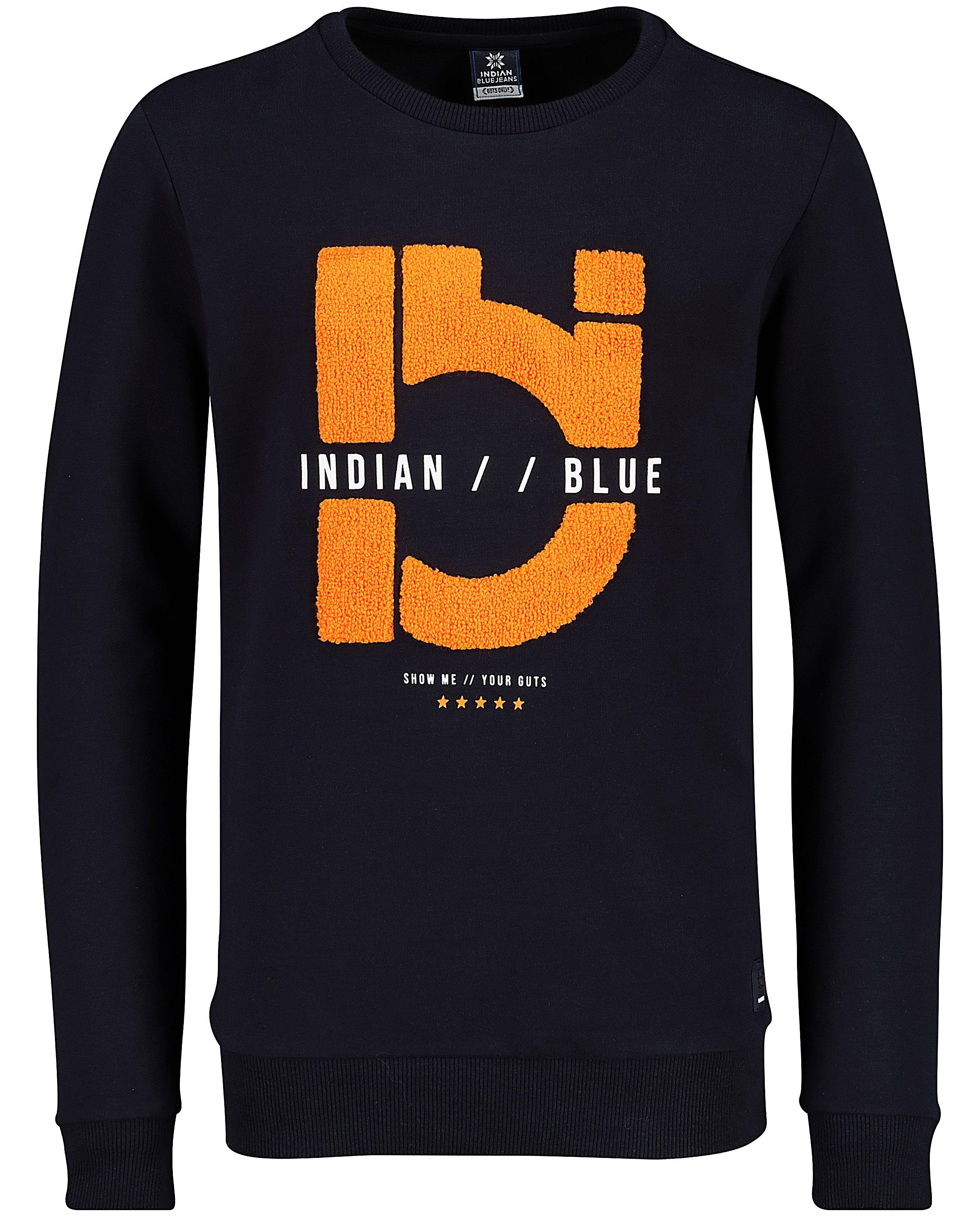 Blauwe sweater Indian Blue Jeans - met bouclé - Indian Blue Jeans