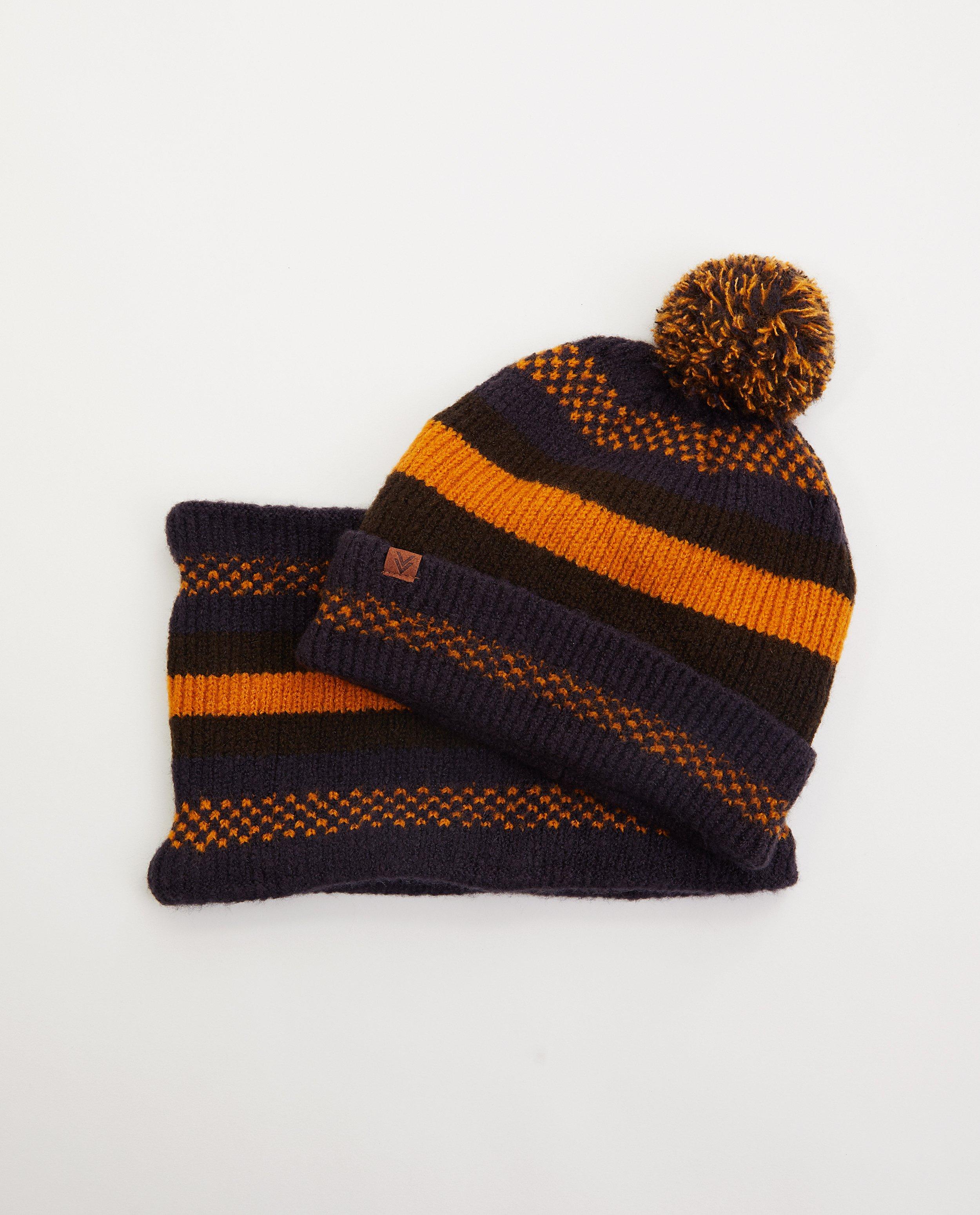 Set van muts en colsjaal - strepen - met fleece - JBC