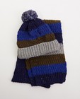 Ensemble en tricot : bonnet et écharpe - motif à rayures - JBC
