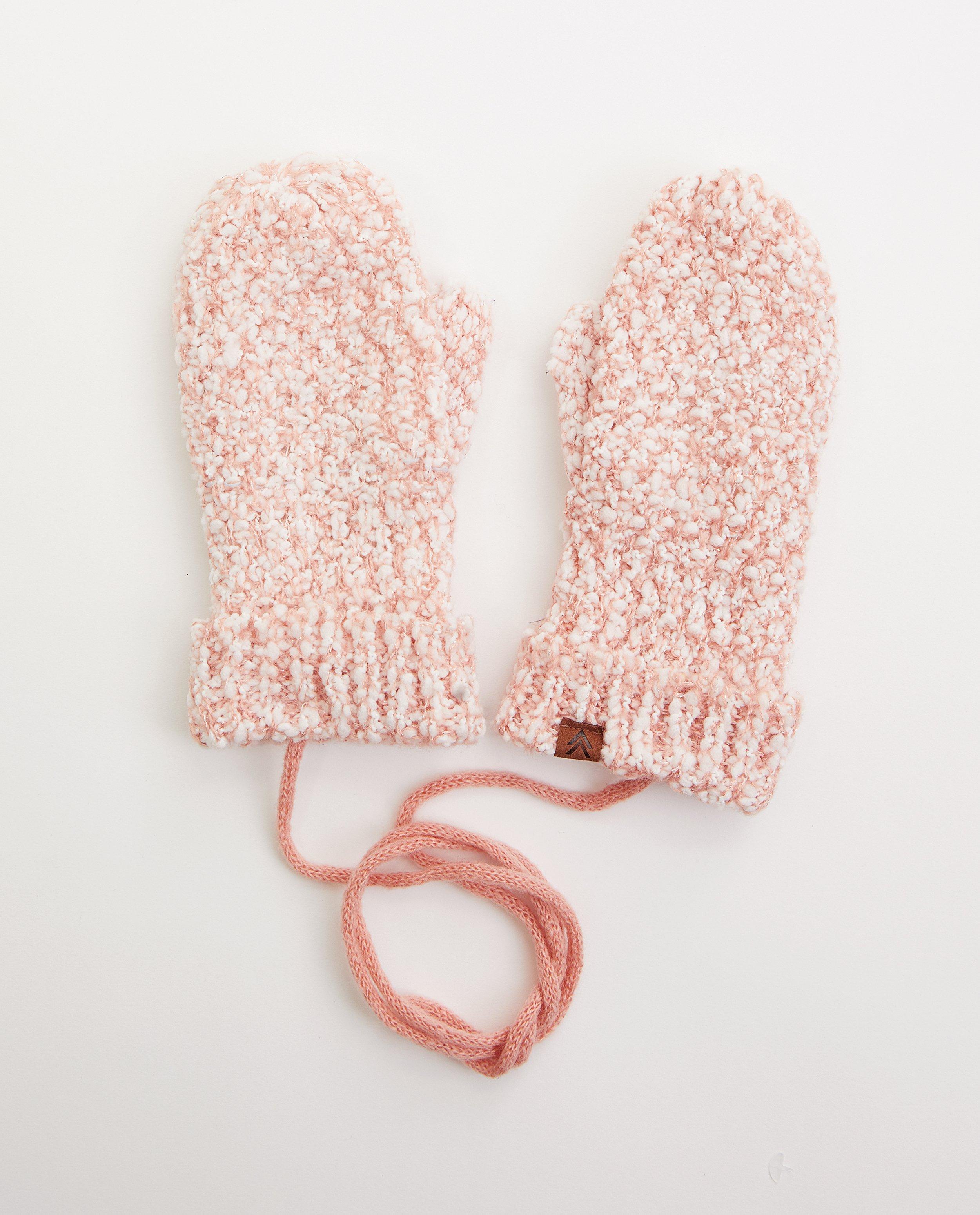Roze wanten met koord - gebreid - JBC
