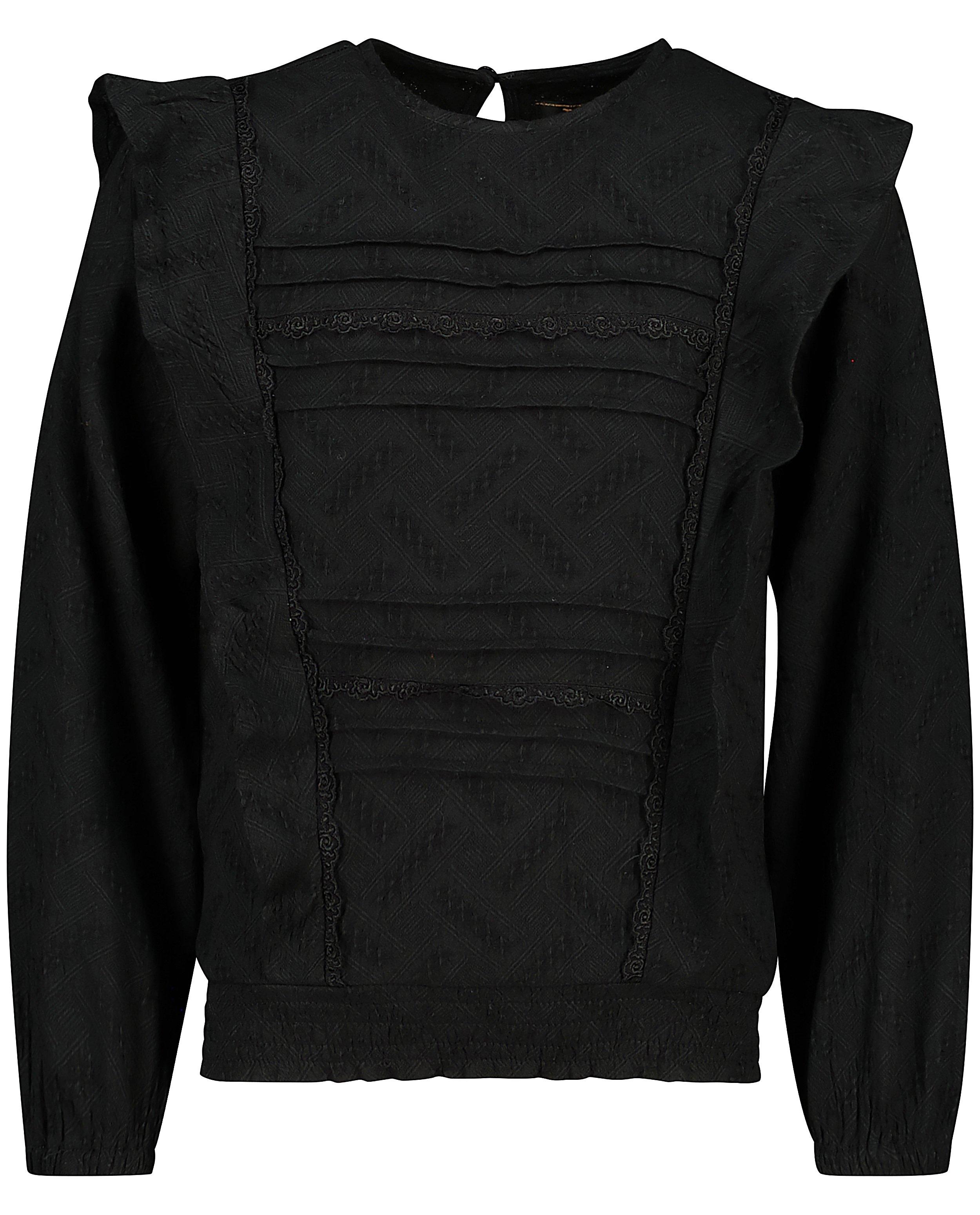Blouse noire avec de la dentelle Topitm - et motif en relief - Topitm