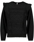 Zwarte blouse met kant Topitm - en reliëfpatroon - Topitm