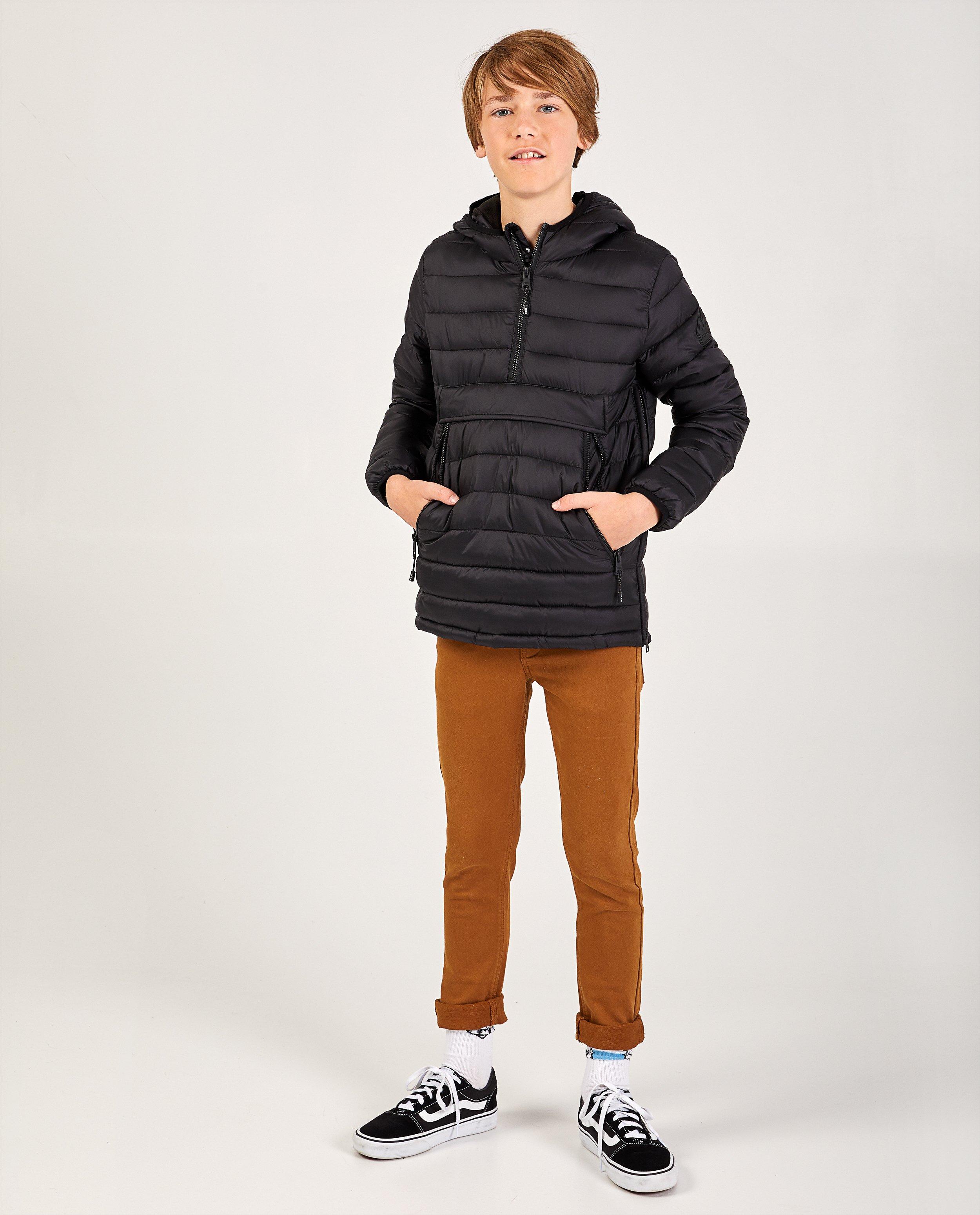 Anorak noir en faux duvet - D&eacute;tails du produit - noir - image num&eacute;ro 1