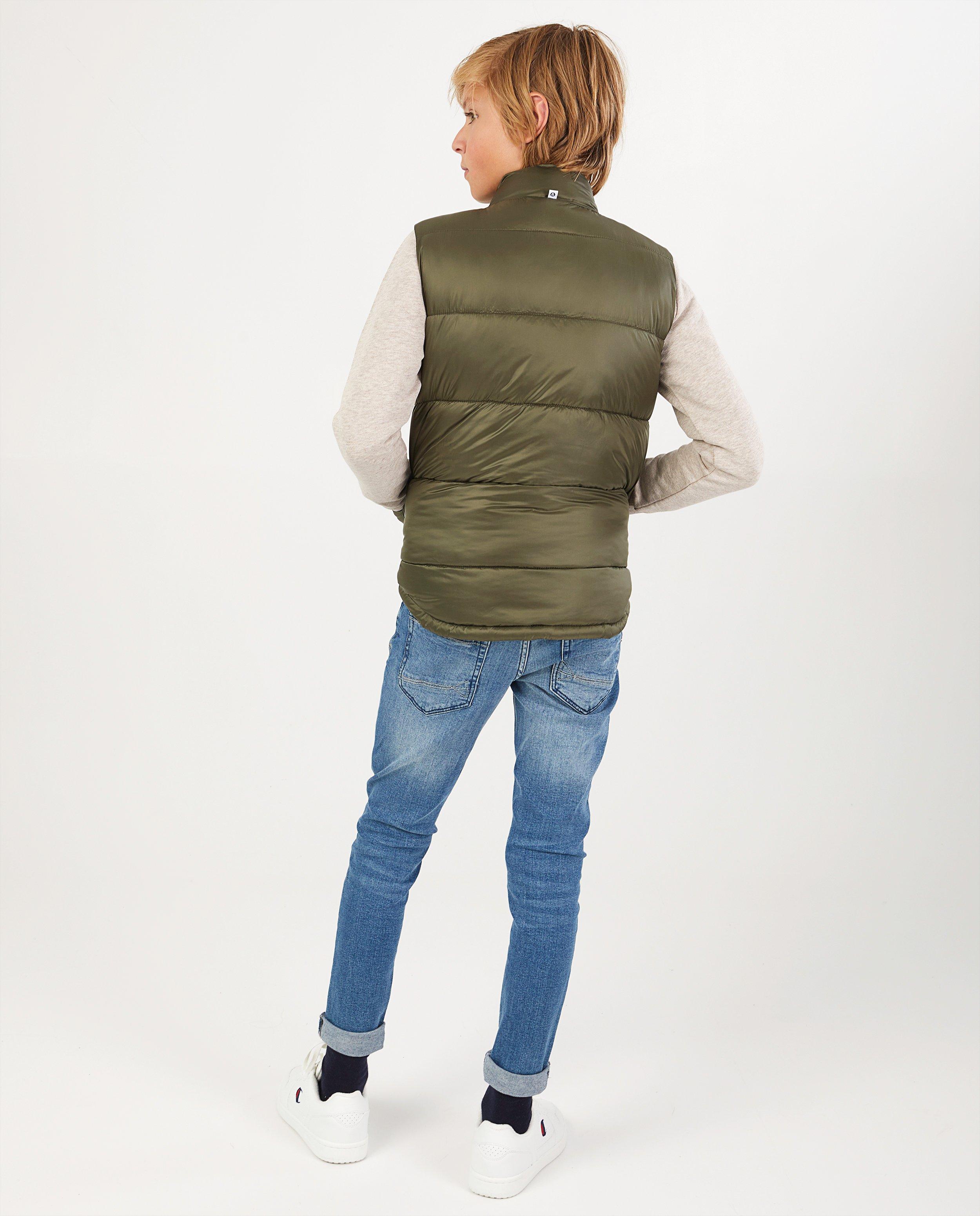 Veste sans manches verte en faux duvet - D&eacute;tails du produit - bleu fonc&eacute; - image num&eacute;ro 3