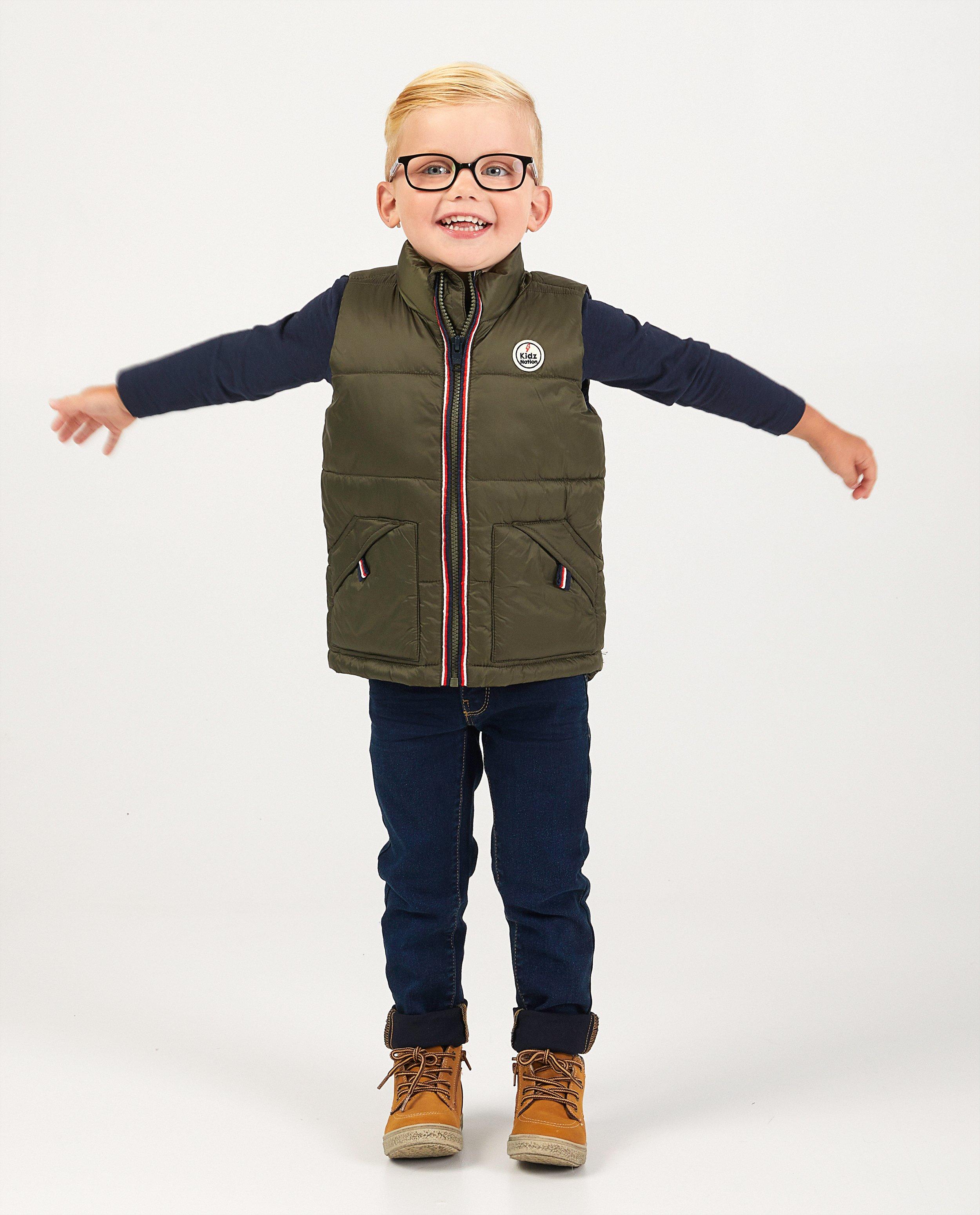 Veste sans manches kaki - en faux duvet - Kidz Nation