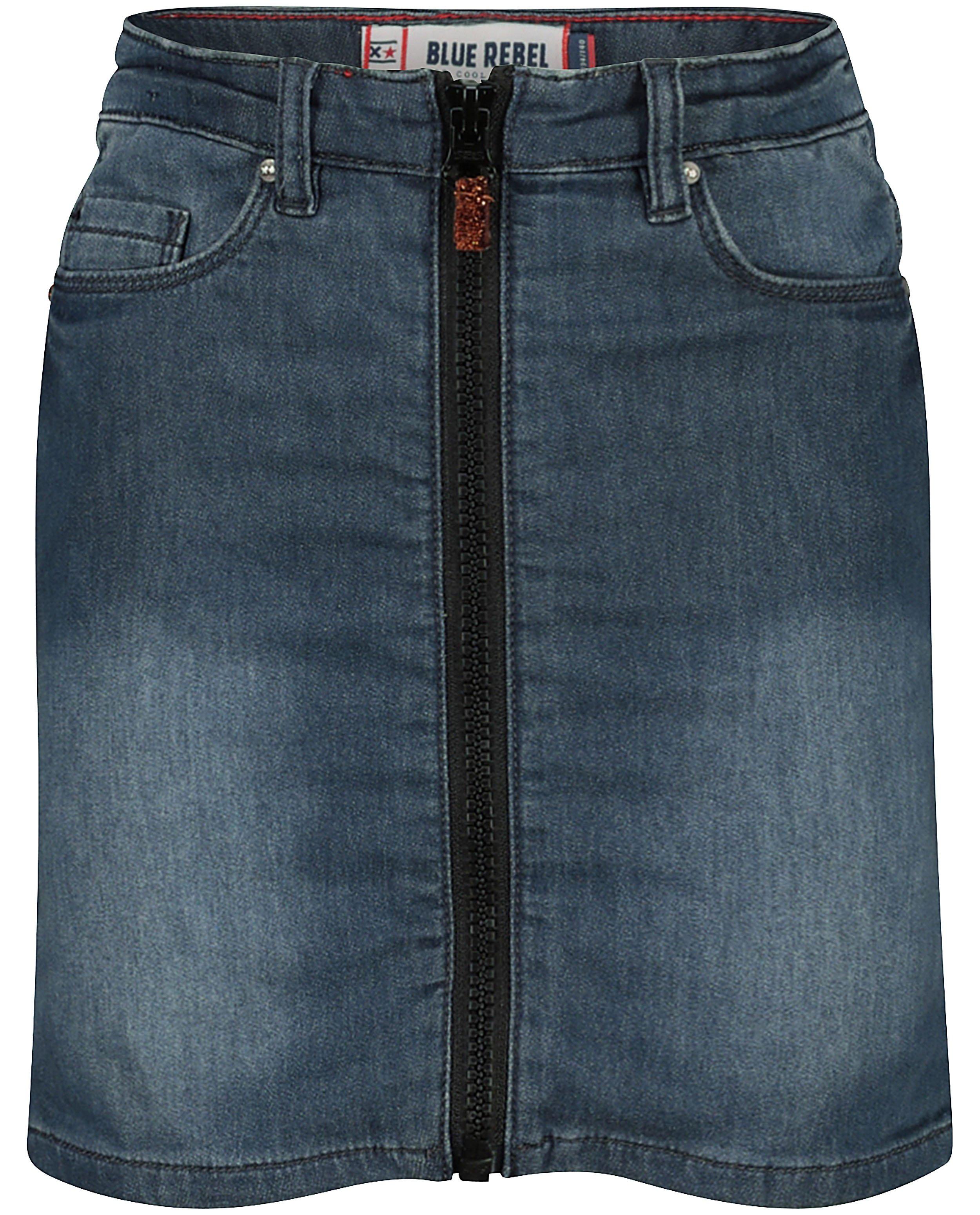 Blauwe jeansrok met rits Blue Rebel - en wassing - Blue Rebel