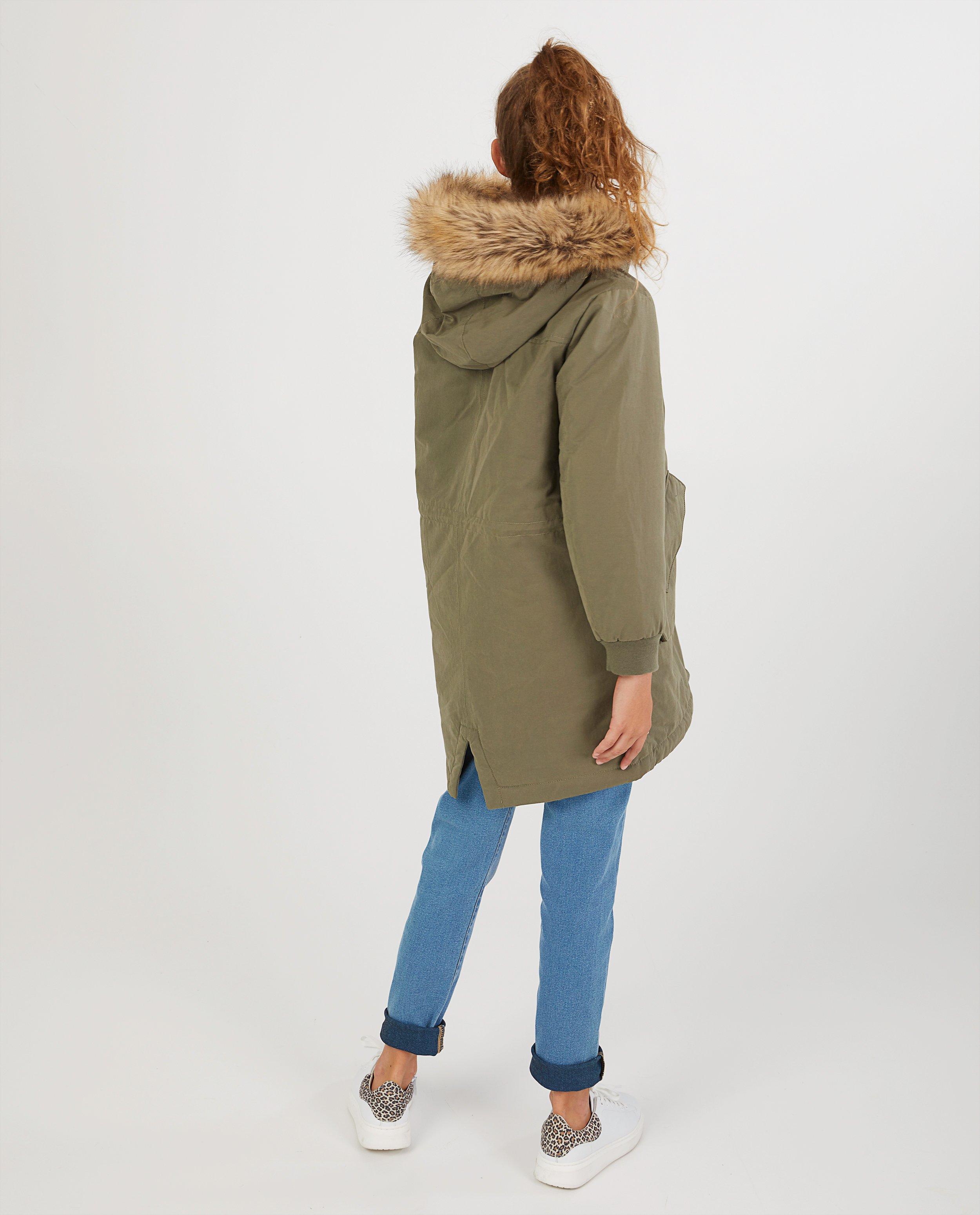 Groene parka met fake fur - Product Detail - khaki - afbeelding nummer 3