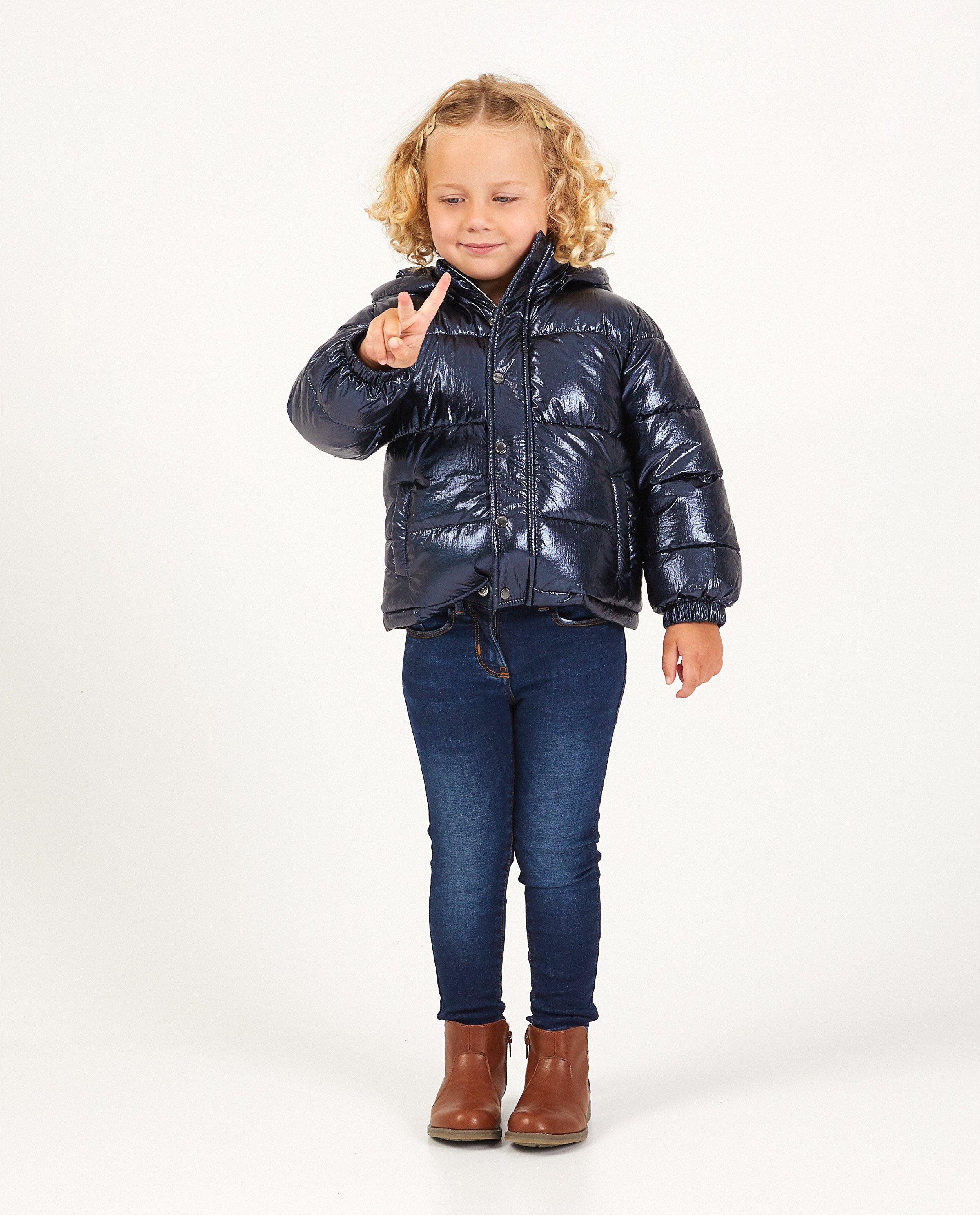 Doudounes - Manteau bleu en fausse fourrure