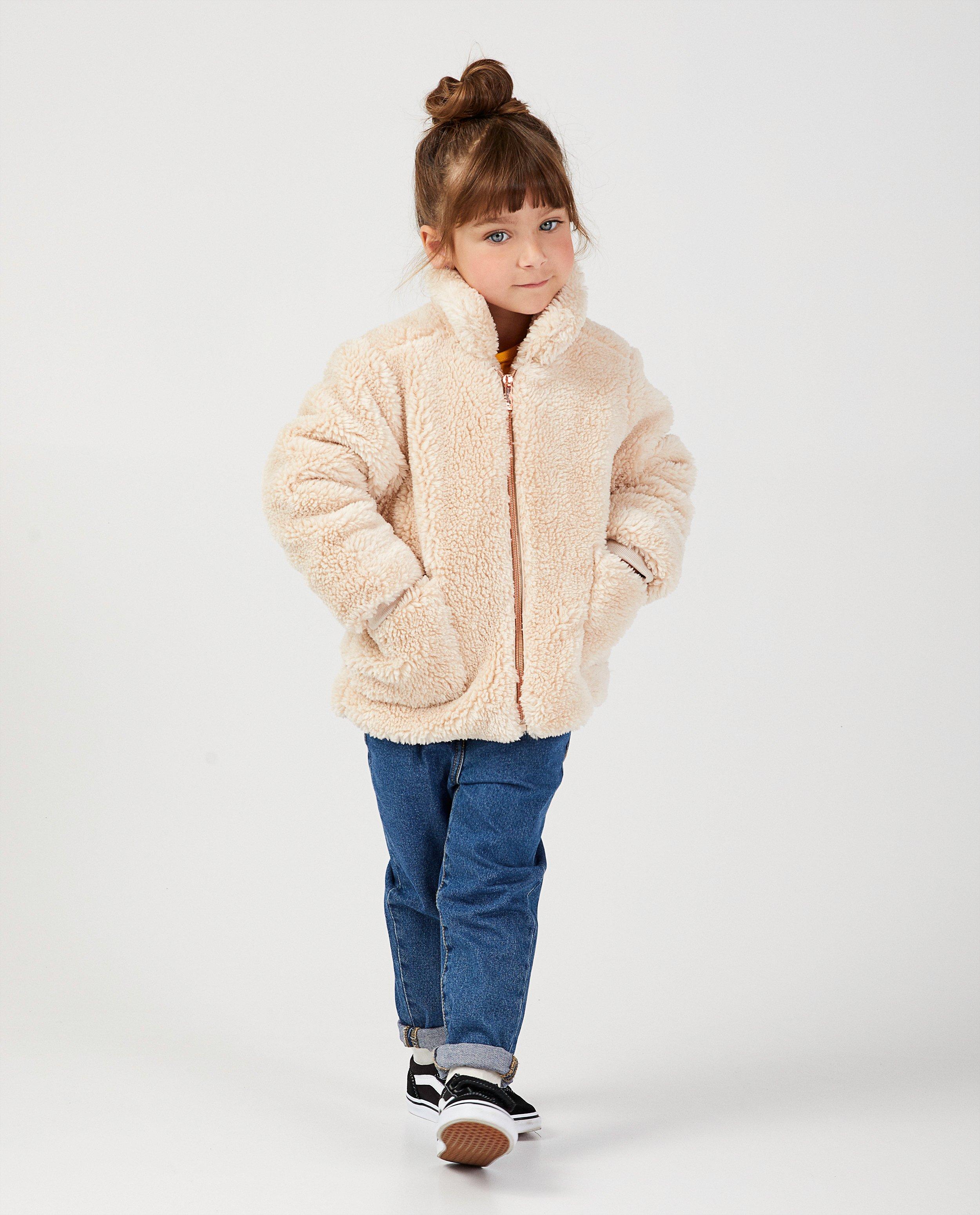 Beige teddy-jas - effen - JBC