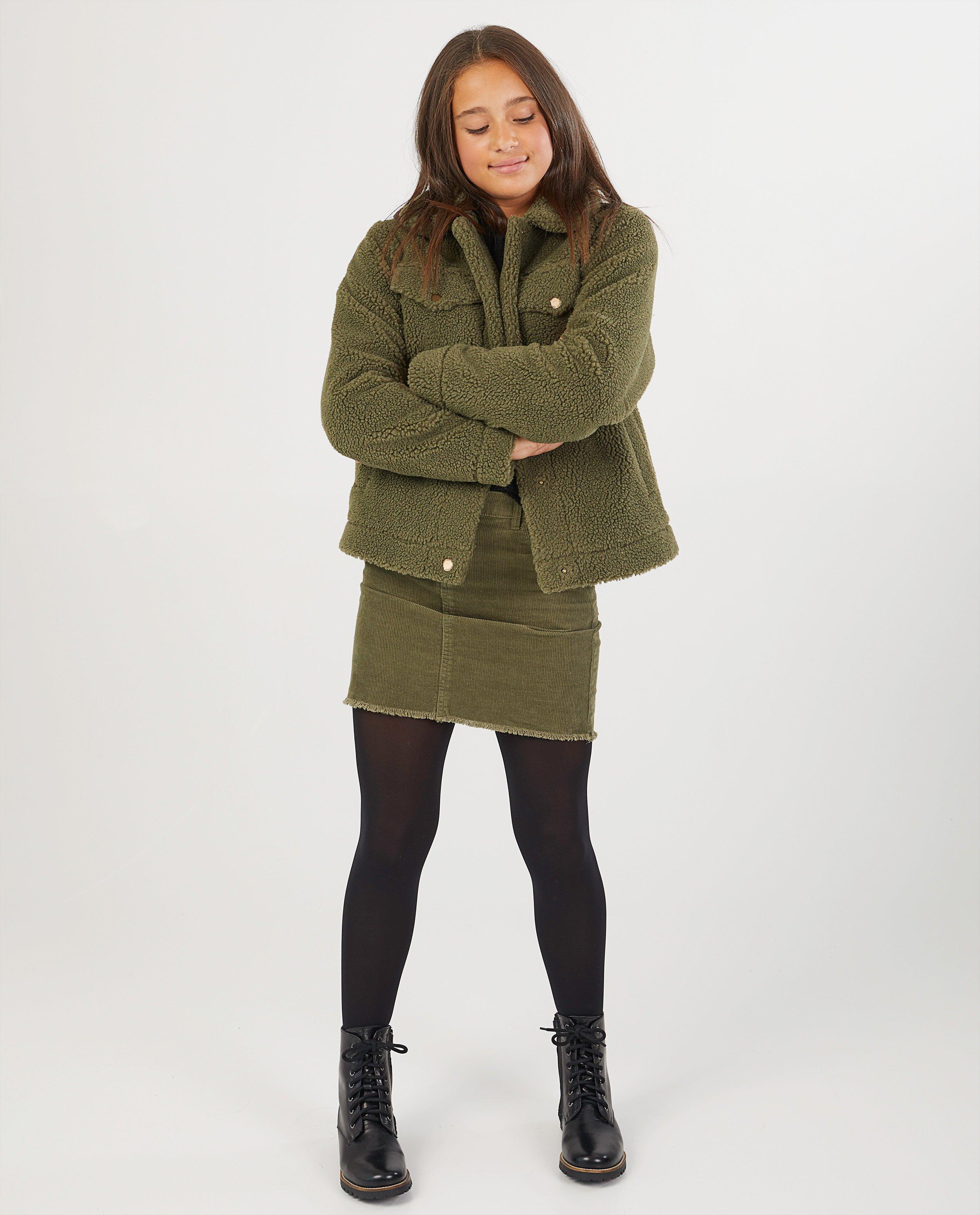 Manteau teddy vert - uni - Groggy