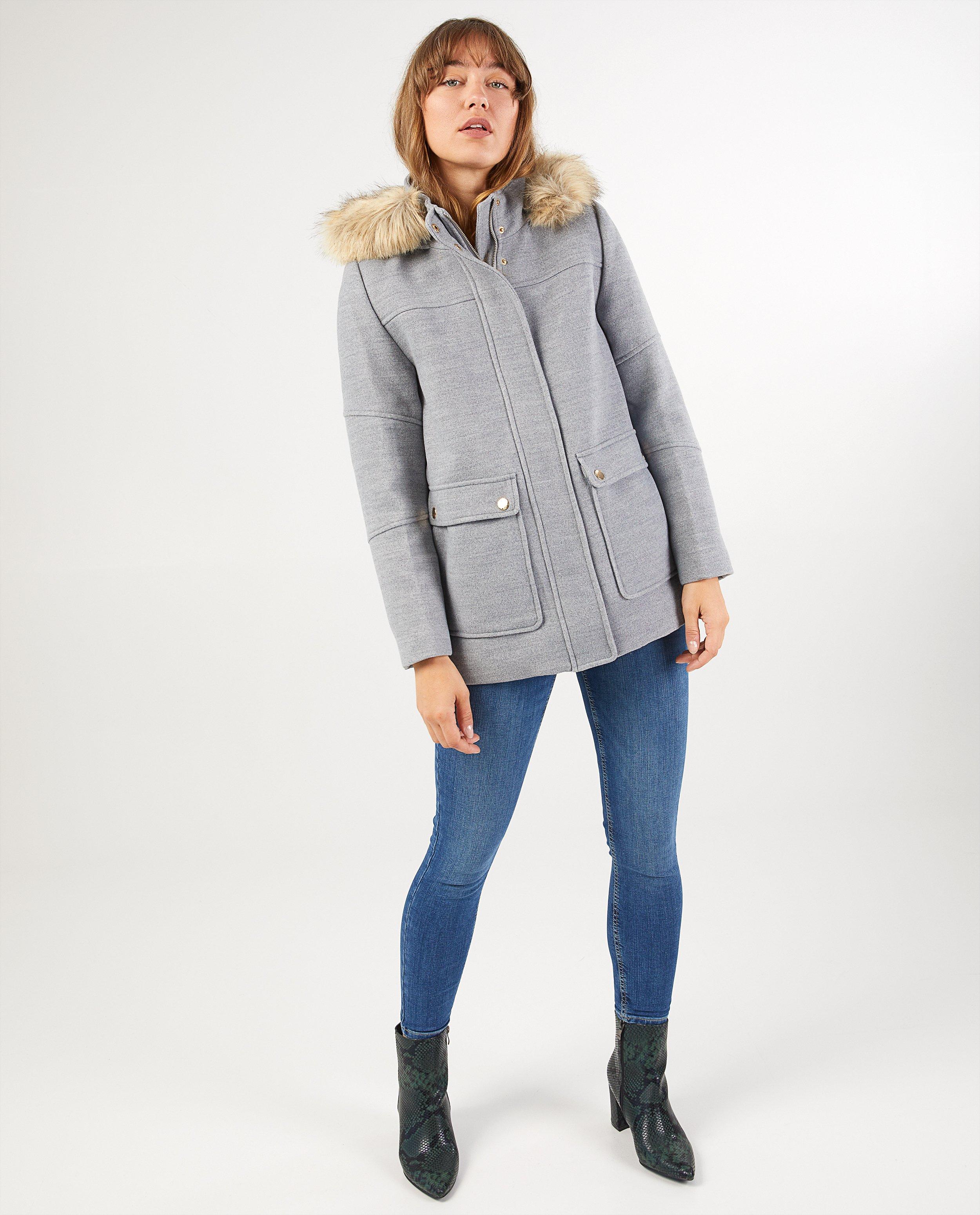 Manteau d'hiver en laine Sora - avec fausse fourrure - Sora