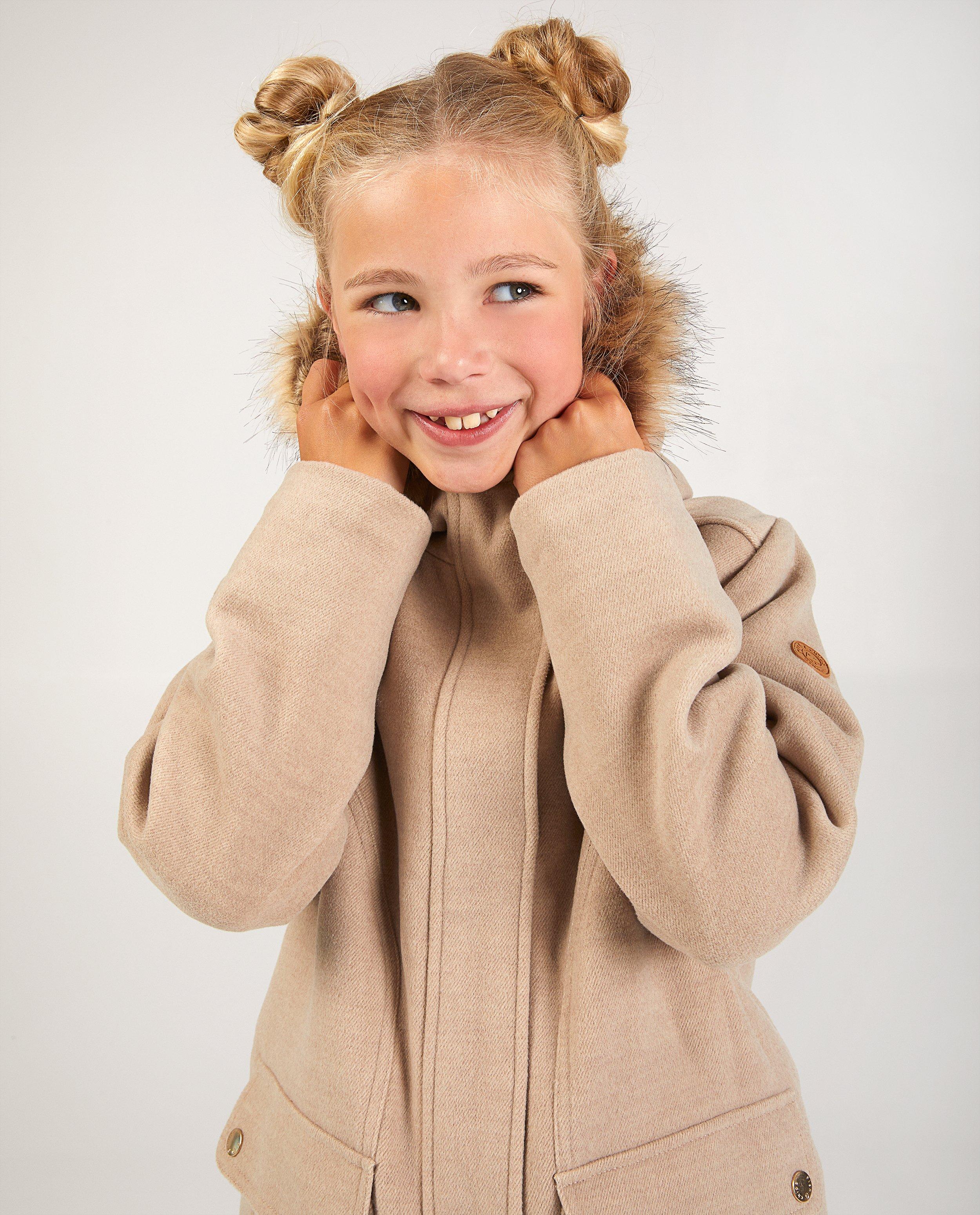 Manteau beige avec col en fausse fourrure - D&eacute;tails du produit - beige clair - image num&eacute;ro 2