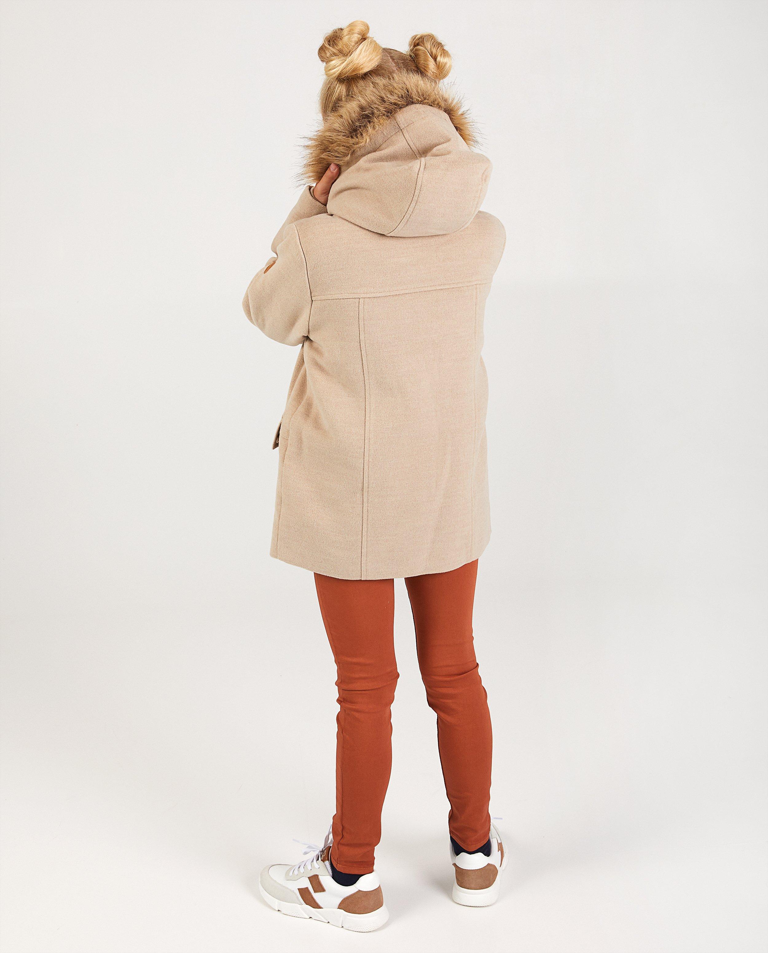 Manteau beige avec col en fausse fourrure - D&eacute;tails du produit - beige clair - image num&eacute;ro 3