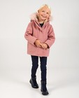 Roze winterjas met fake fur - met teddy-voering - JBC