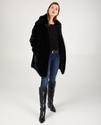 Zwarte jas met faux fur Sora - lang model - Sora