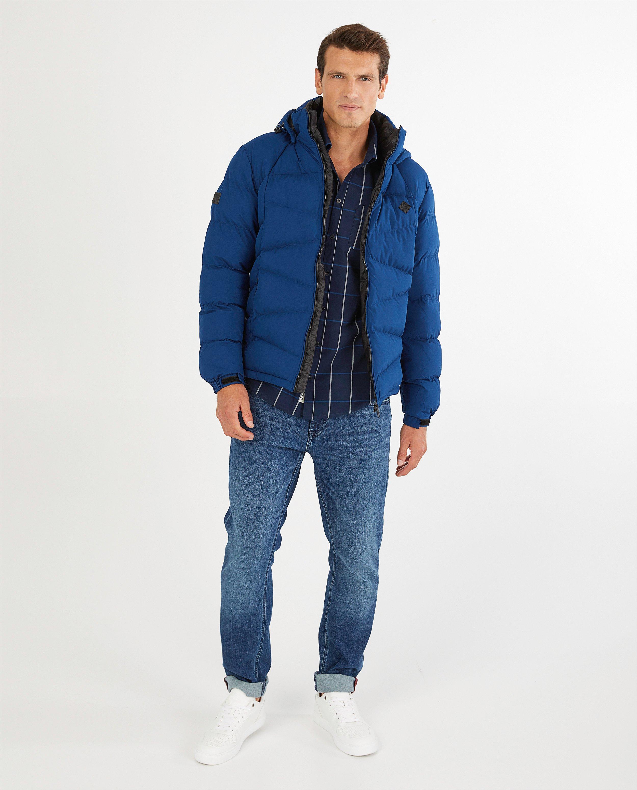 Veste d hiver bleue avec rembourrage et capuchon amovible JBC JBC Belgique Belgique