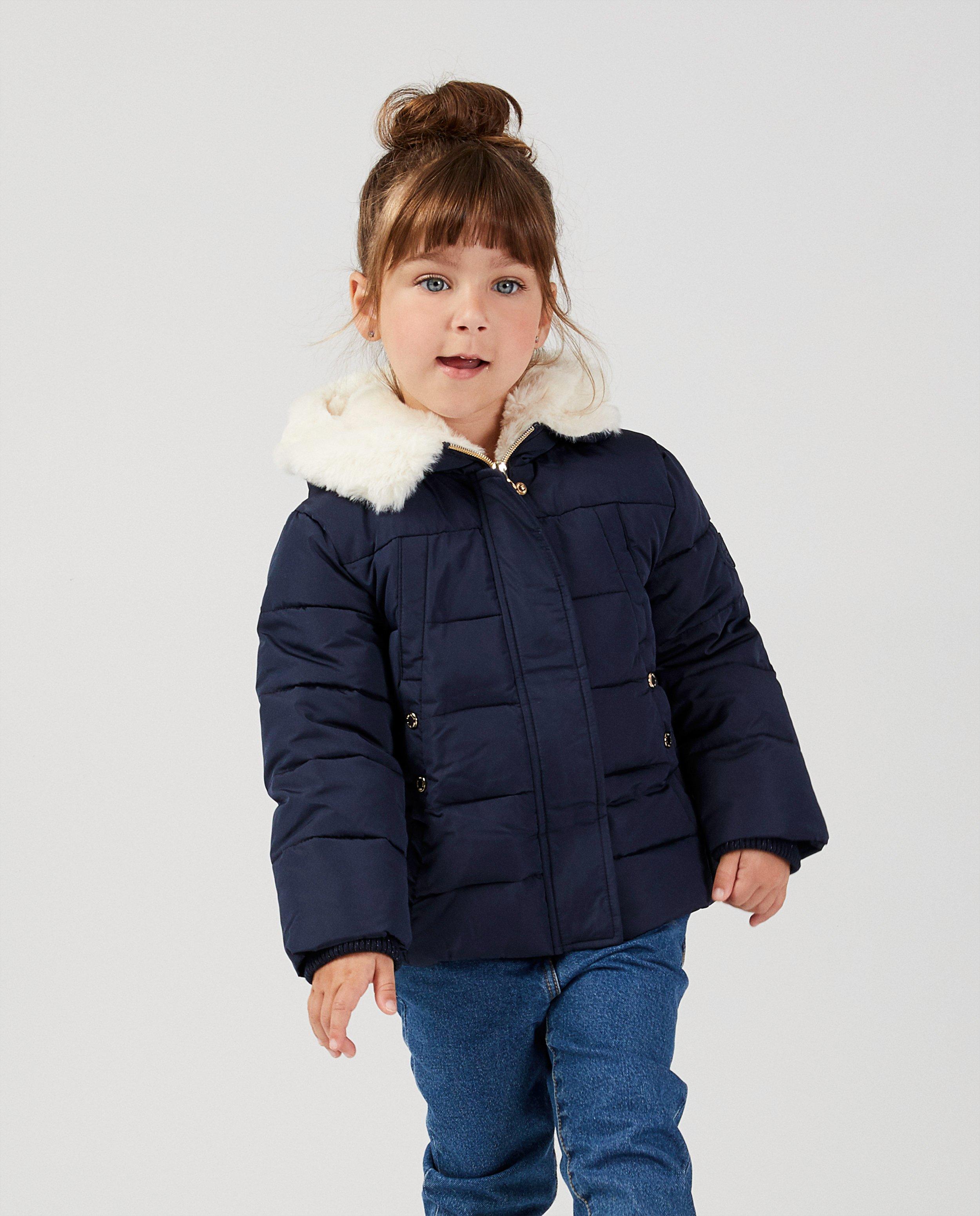 Donkerblauwe jas met fake fur - Product Detail - donkerblauw - afbeelding nummer 2