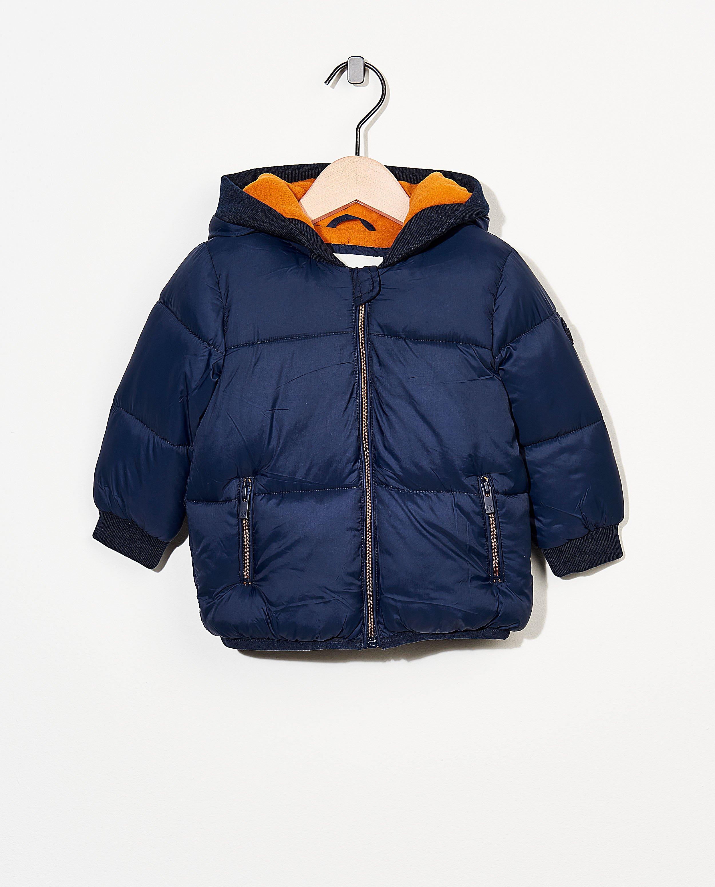 Blauwe donsjas met capuchon - met fleece - Cuddles and Smiles