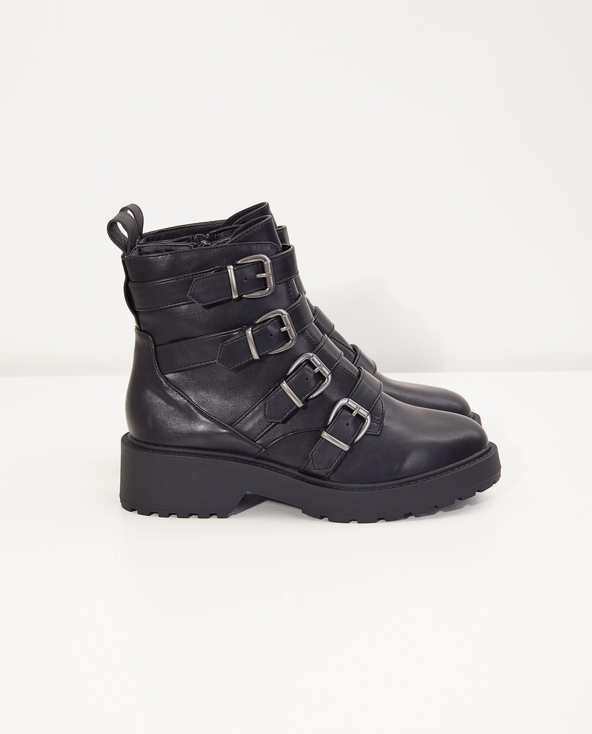 Zwarte laarzen, maat 36-41 - met gespen - BBXR By Bullboxer