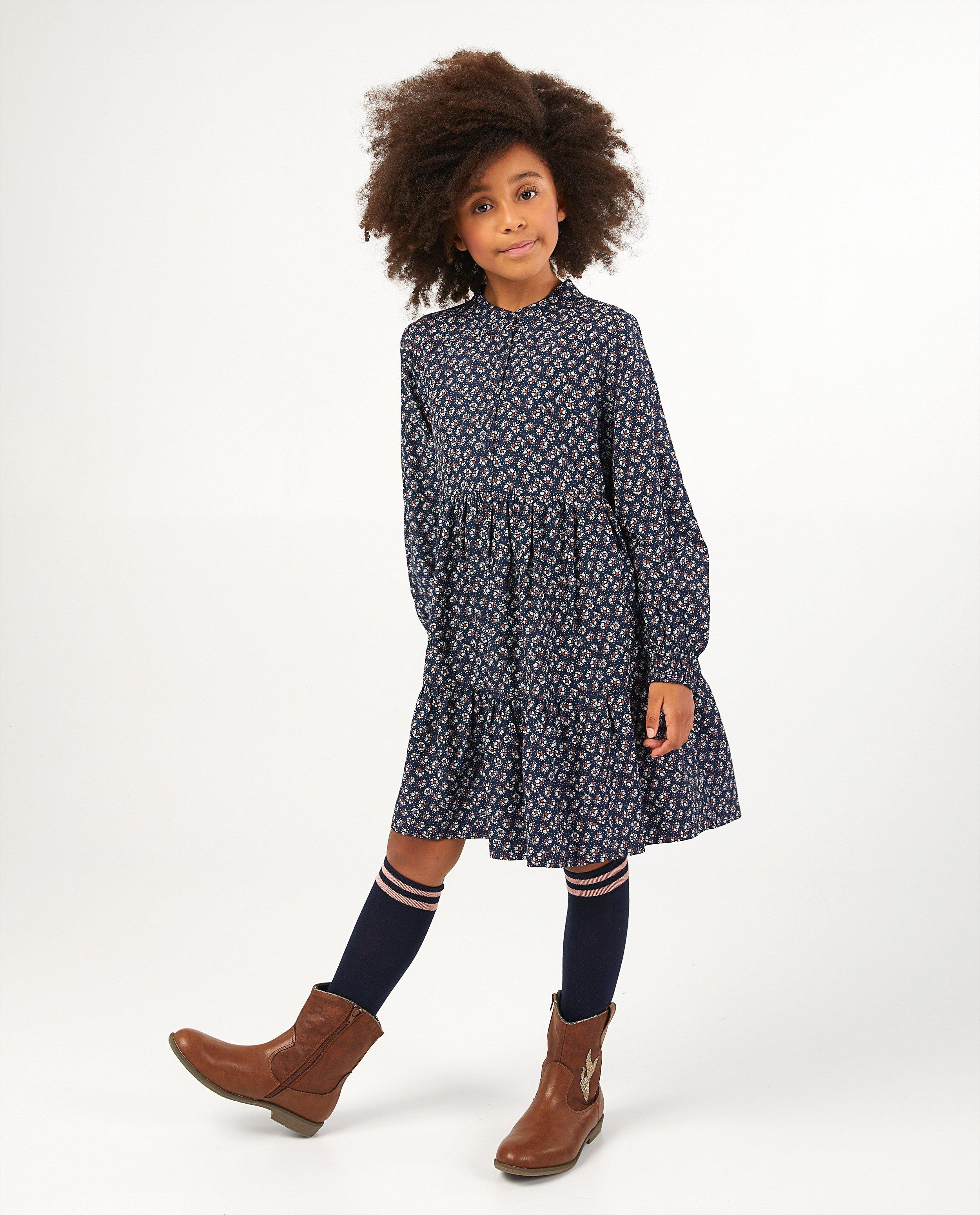 Robe bleue avec imprimé fleuri - intégral - Fish & Chips