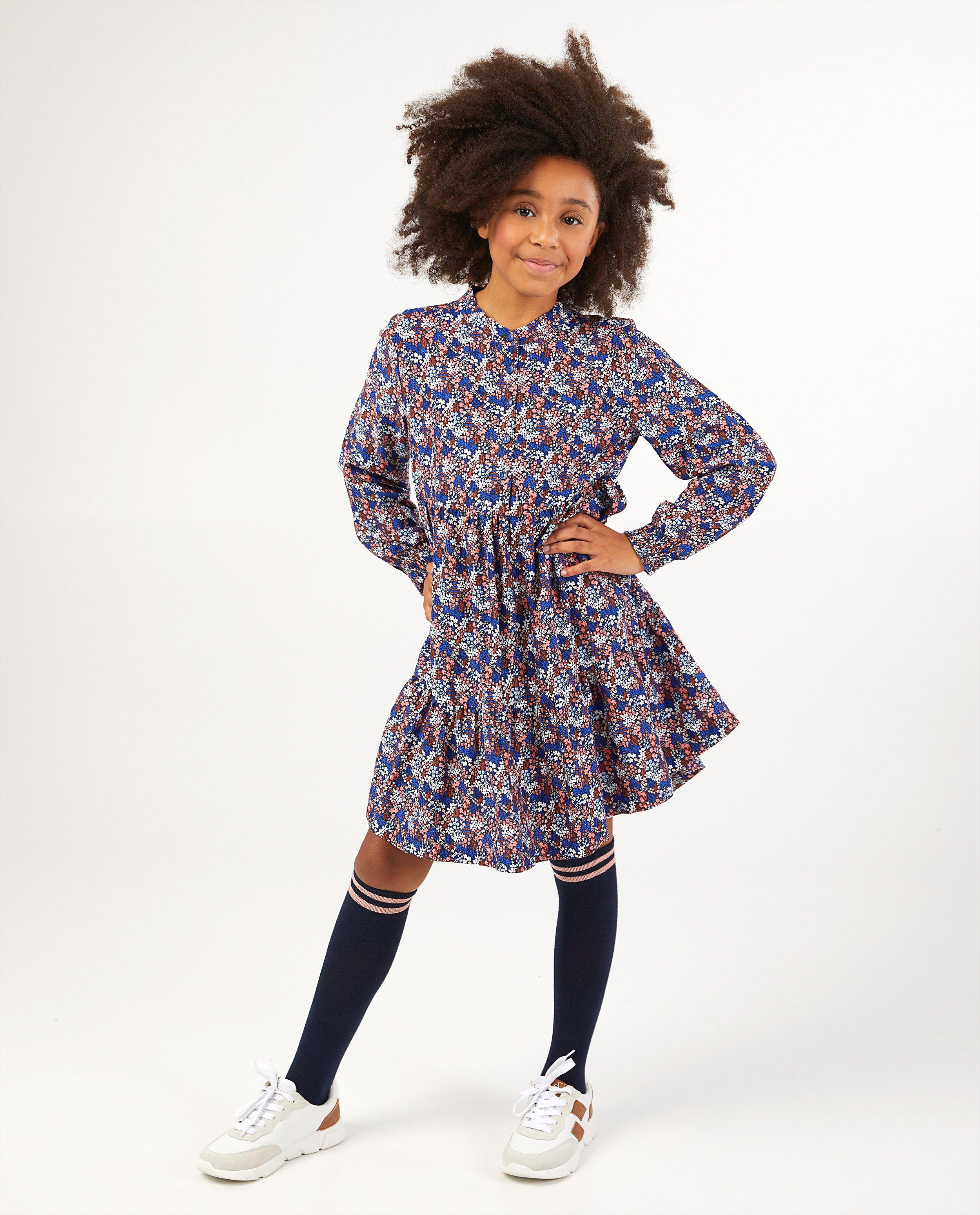 Robe bleue avec imprimé fleuri - intégral - Fish & Chips