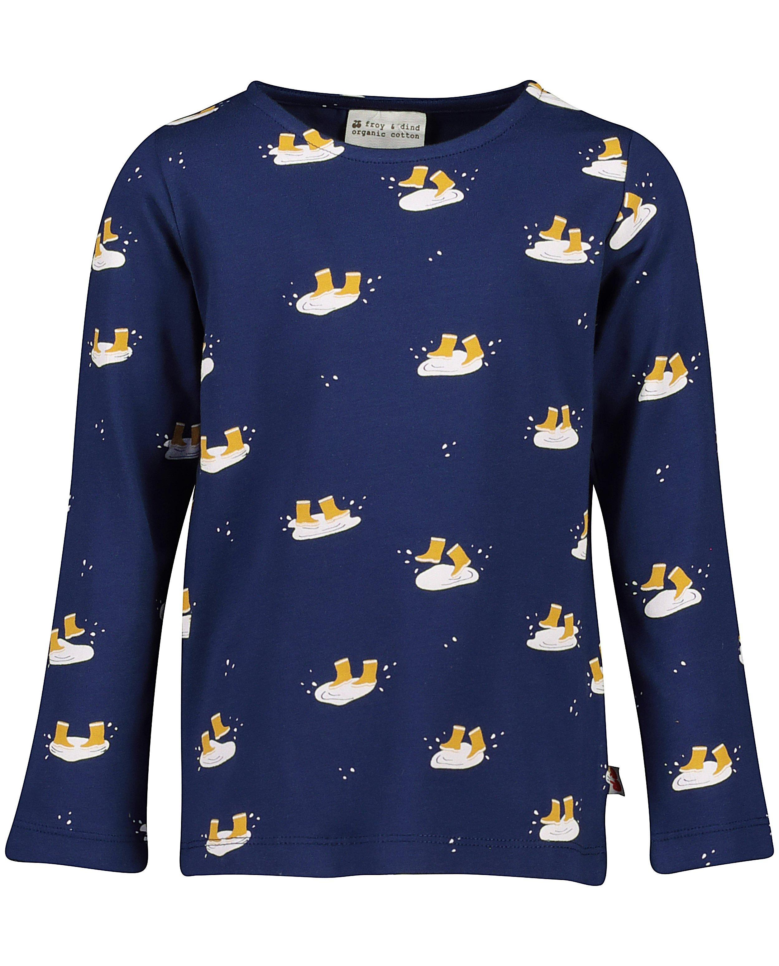T-shirt bleu à manches longues Froy & Dind - avec imprimé intégral - Froy en Dind