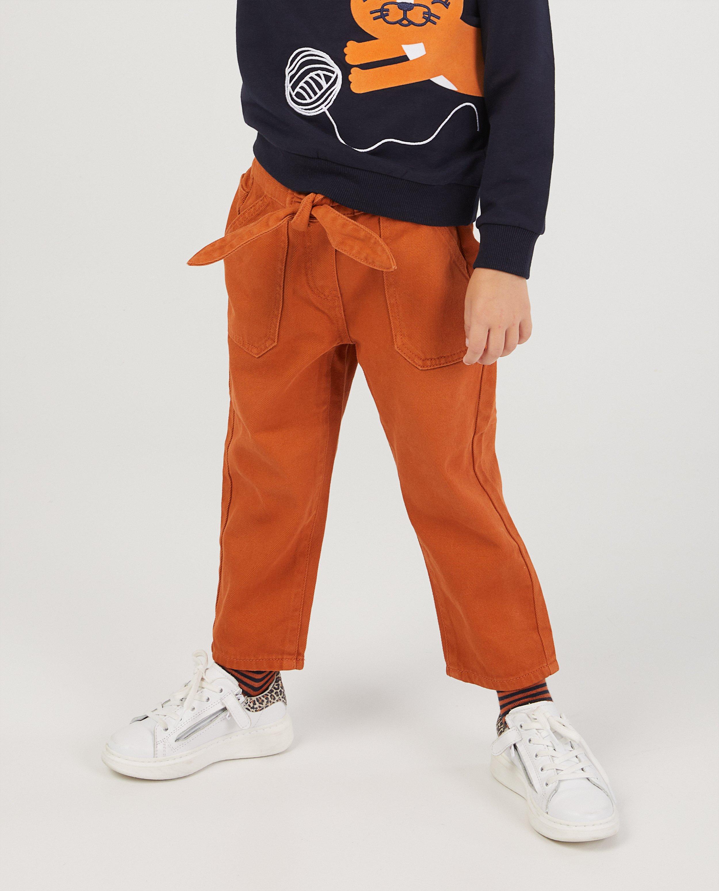 Roestbruine broek met knooplint - Product Detail - rood - afbeelding nummer 2