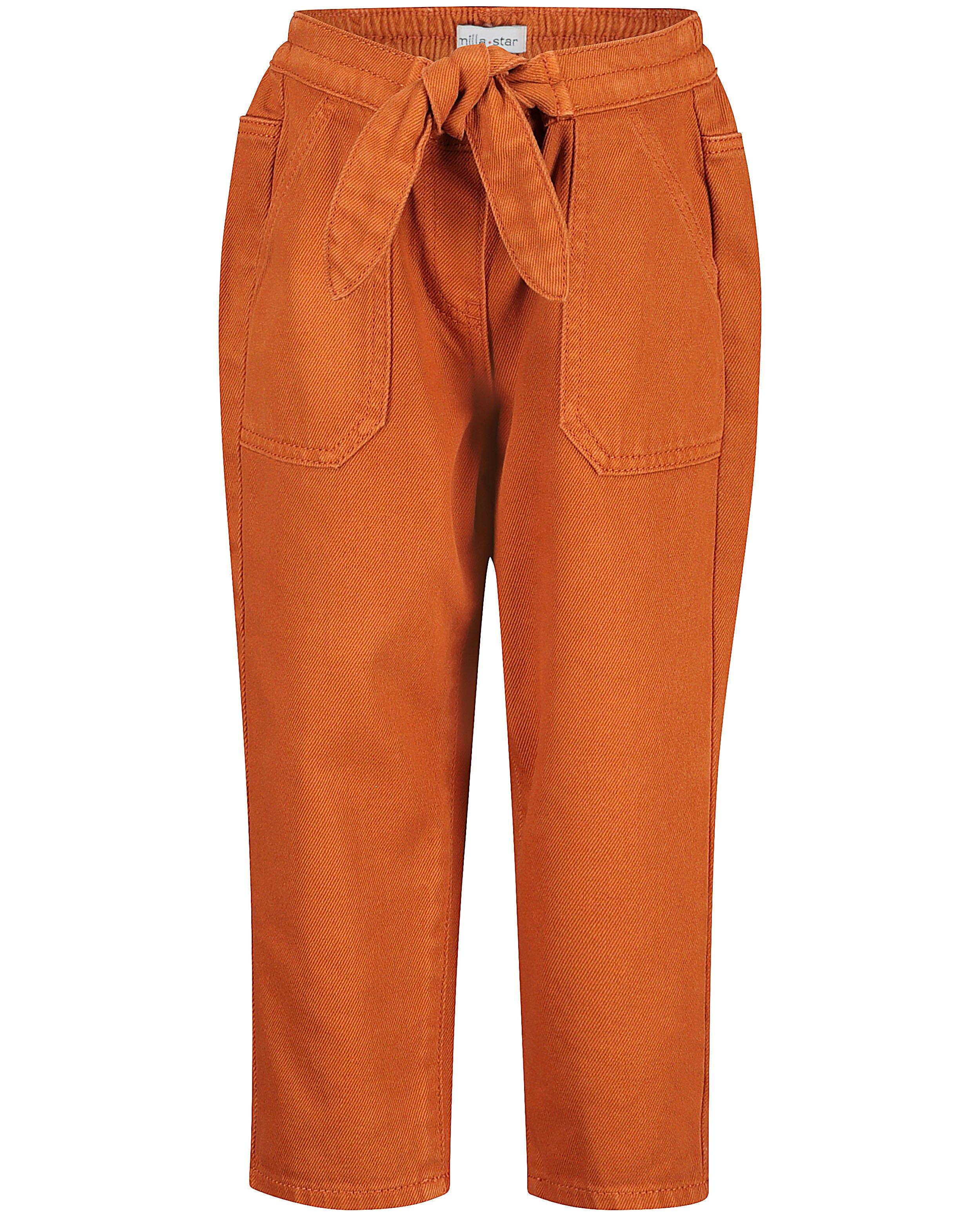 Roestbruine broek met knooplint - Product Detail - rood - afbeelding nummer 3