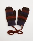 Gestreepte handschoenen met fleece - met verbindingskoord - JBC