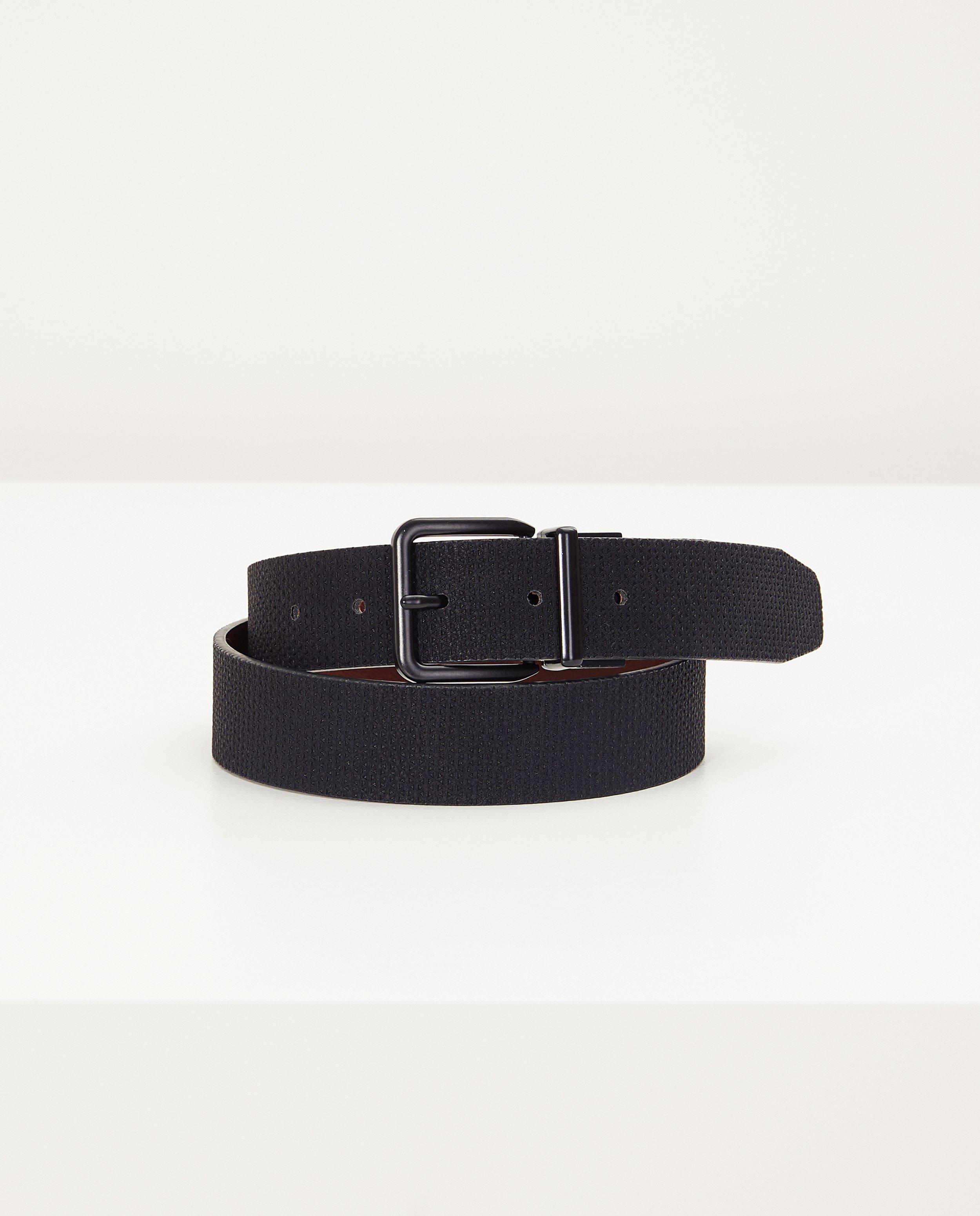 Ceinture réversible noire-brune - avec structure et imprimé - JBC