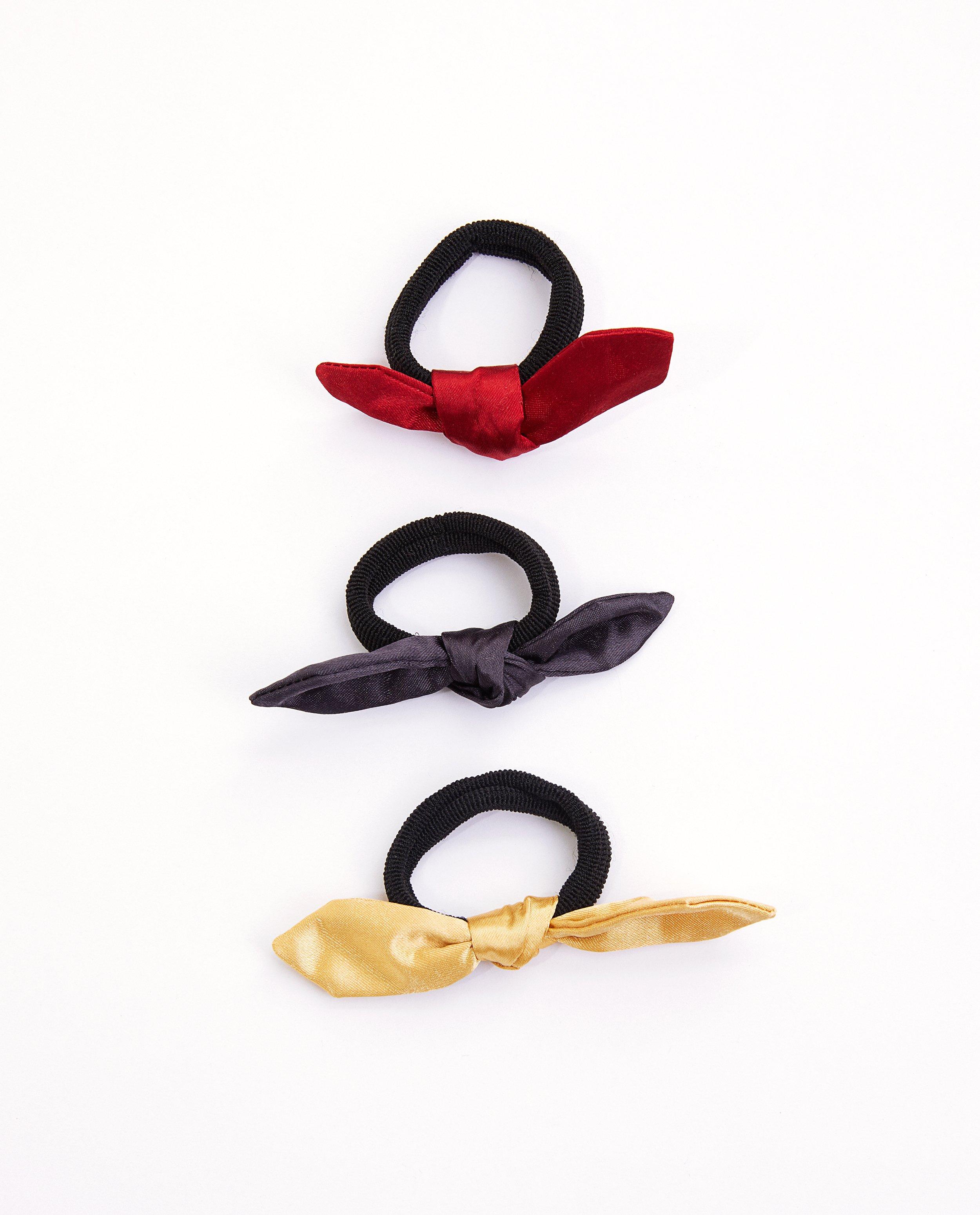 Lot de 3 élastiques avec nœud - bleu, jaune et rouge - Milla Star