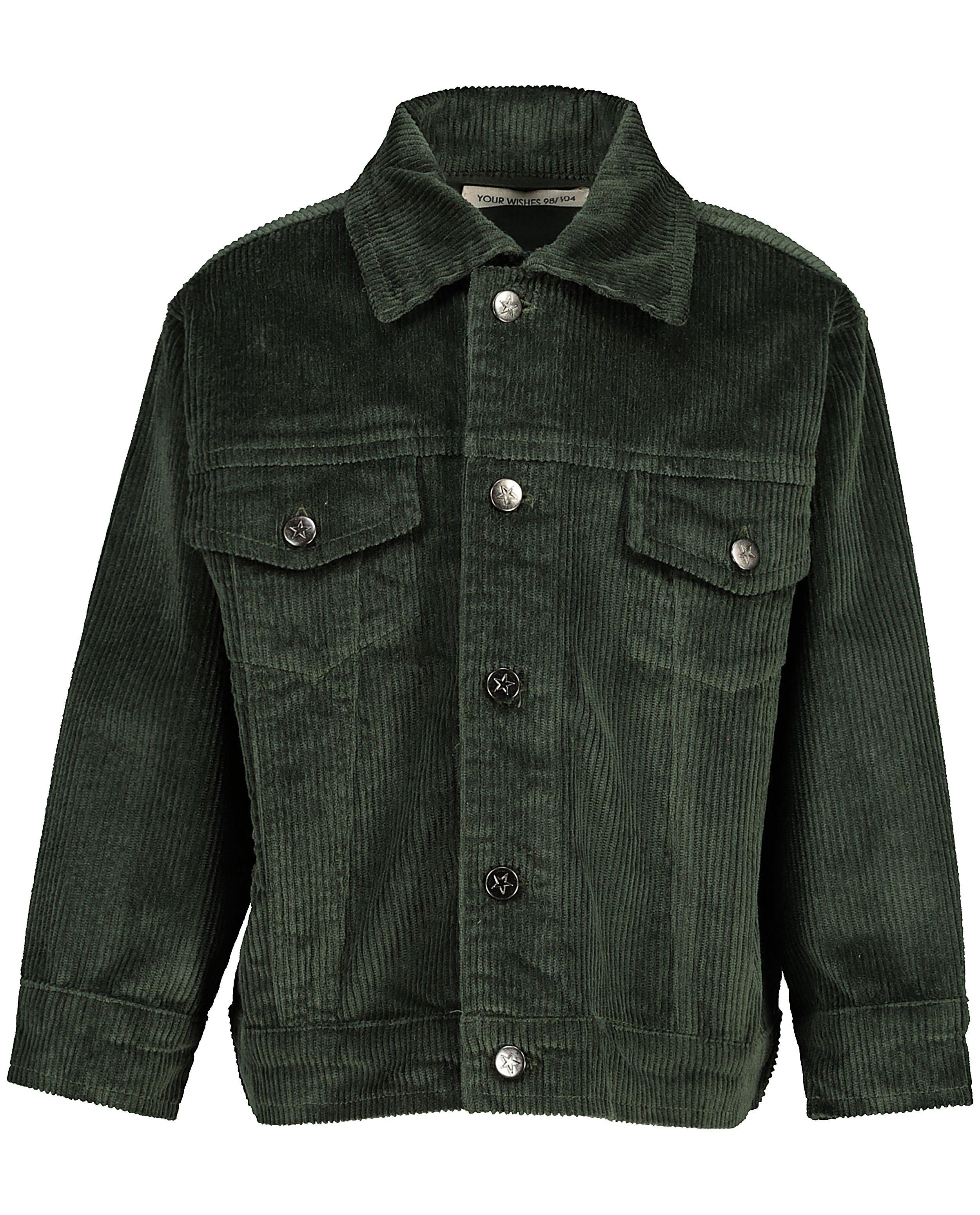 Groen ribfluwelen vest Your Wishes - allover - Your Wishes