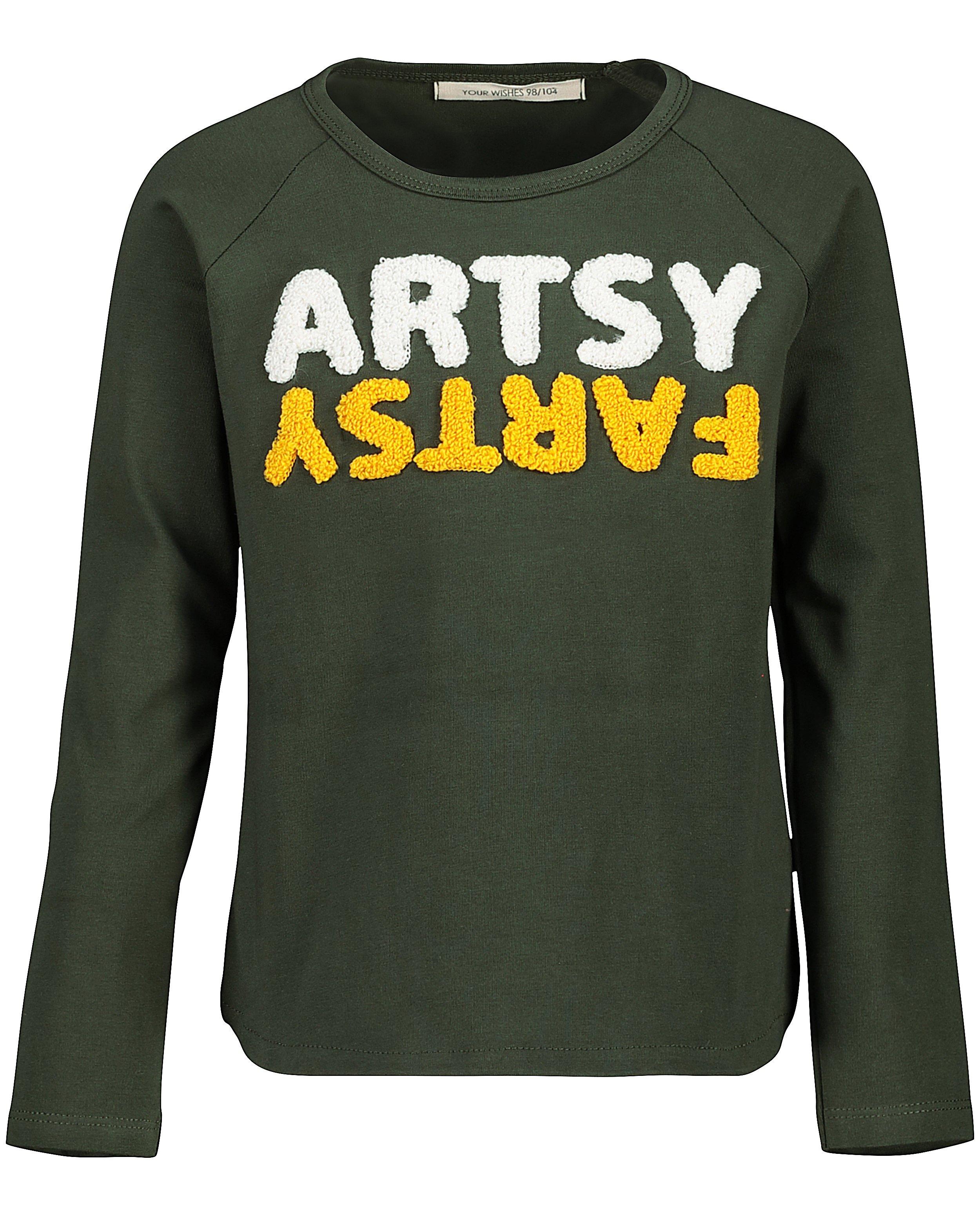 Groene longsleeve Your Wishes - met opschrift - Your Wishes