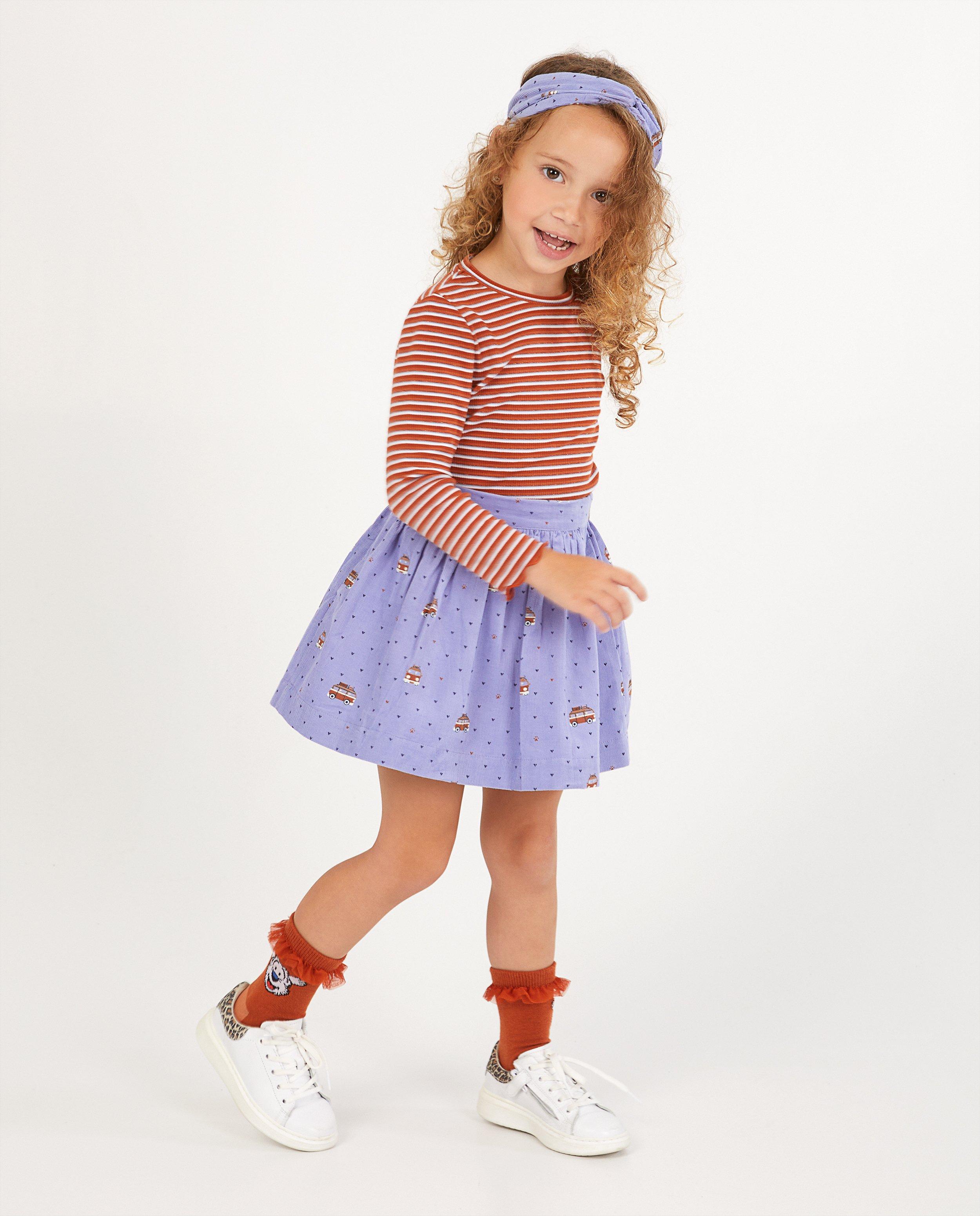 Lila rok met print Samson - van ribfluweel - Samson