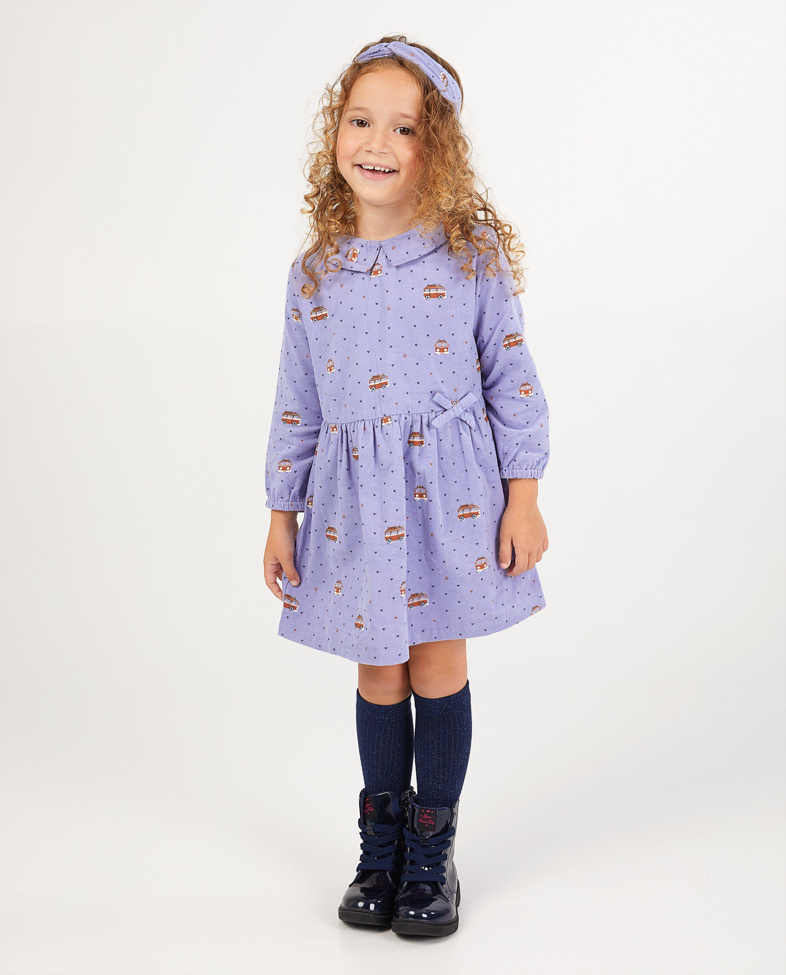 Robe lilas à imprimé Samson - en velours côtelé - Fred & Samson