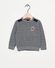 Pull en tricot en coton bio - avec écusson - Newborn 50-68