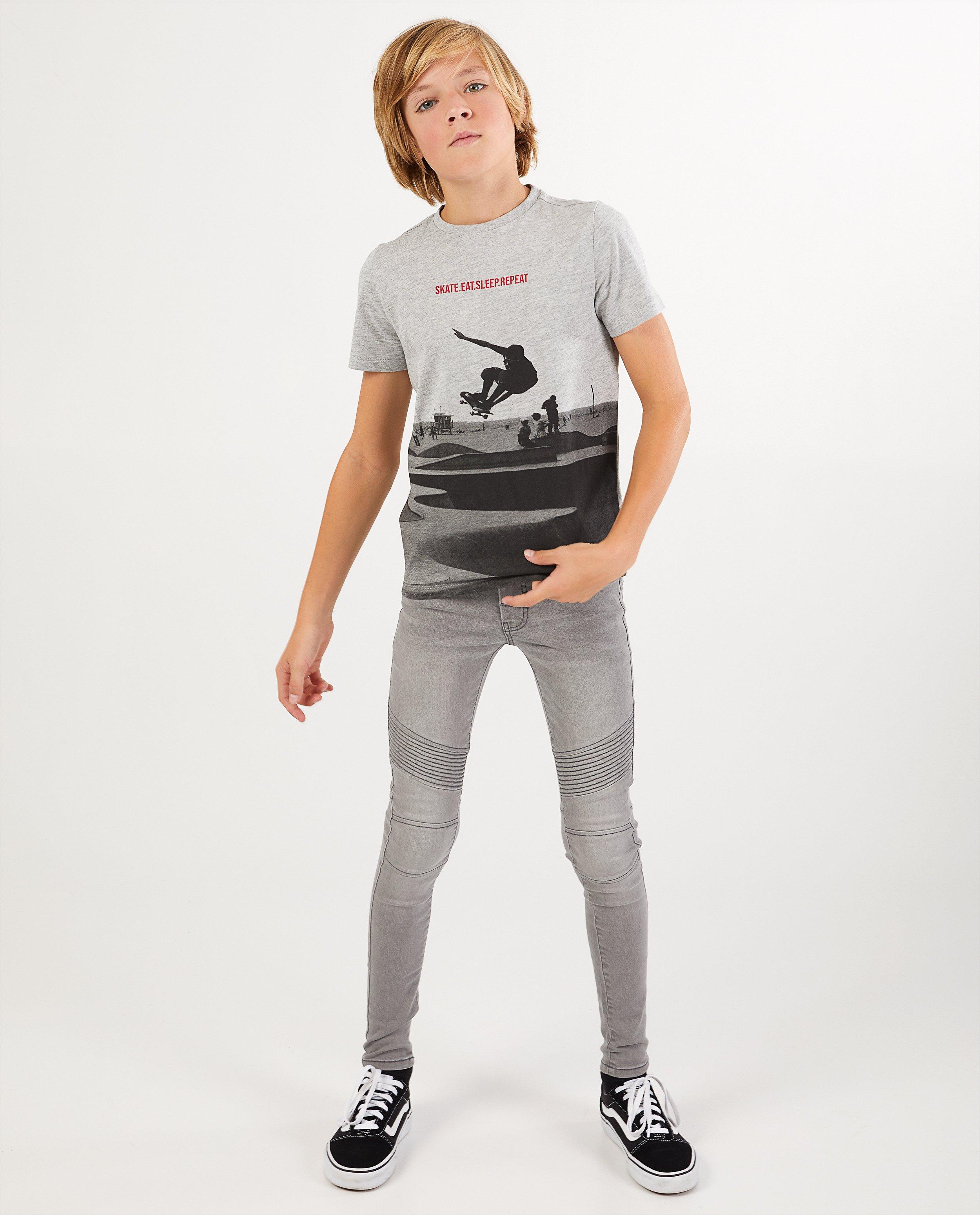 Superskinny noir Noah, 7-14 ans - taille ajustable - Fish & Chips