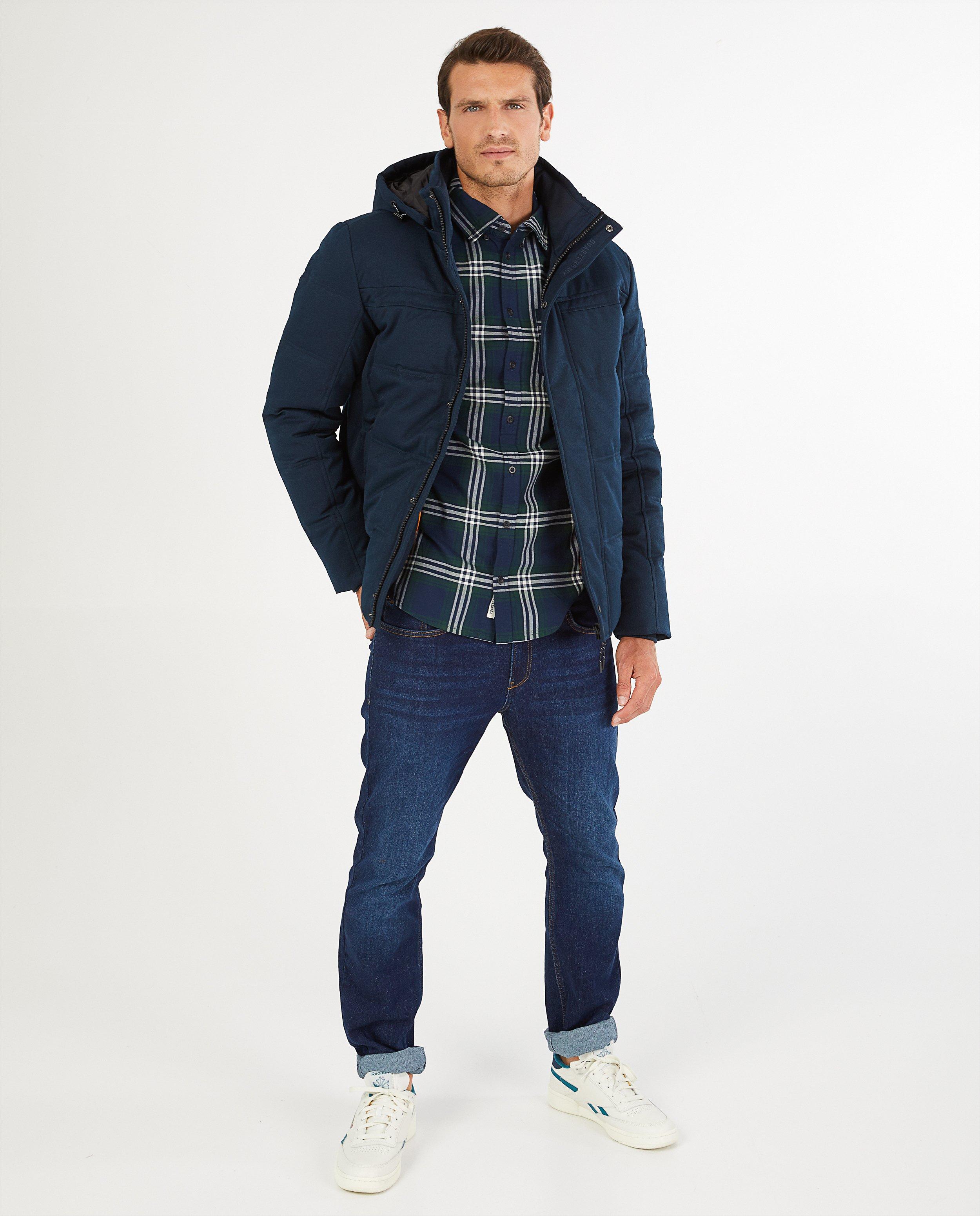 Donkerblauwe winterjas - waterafstotend - JBC