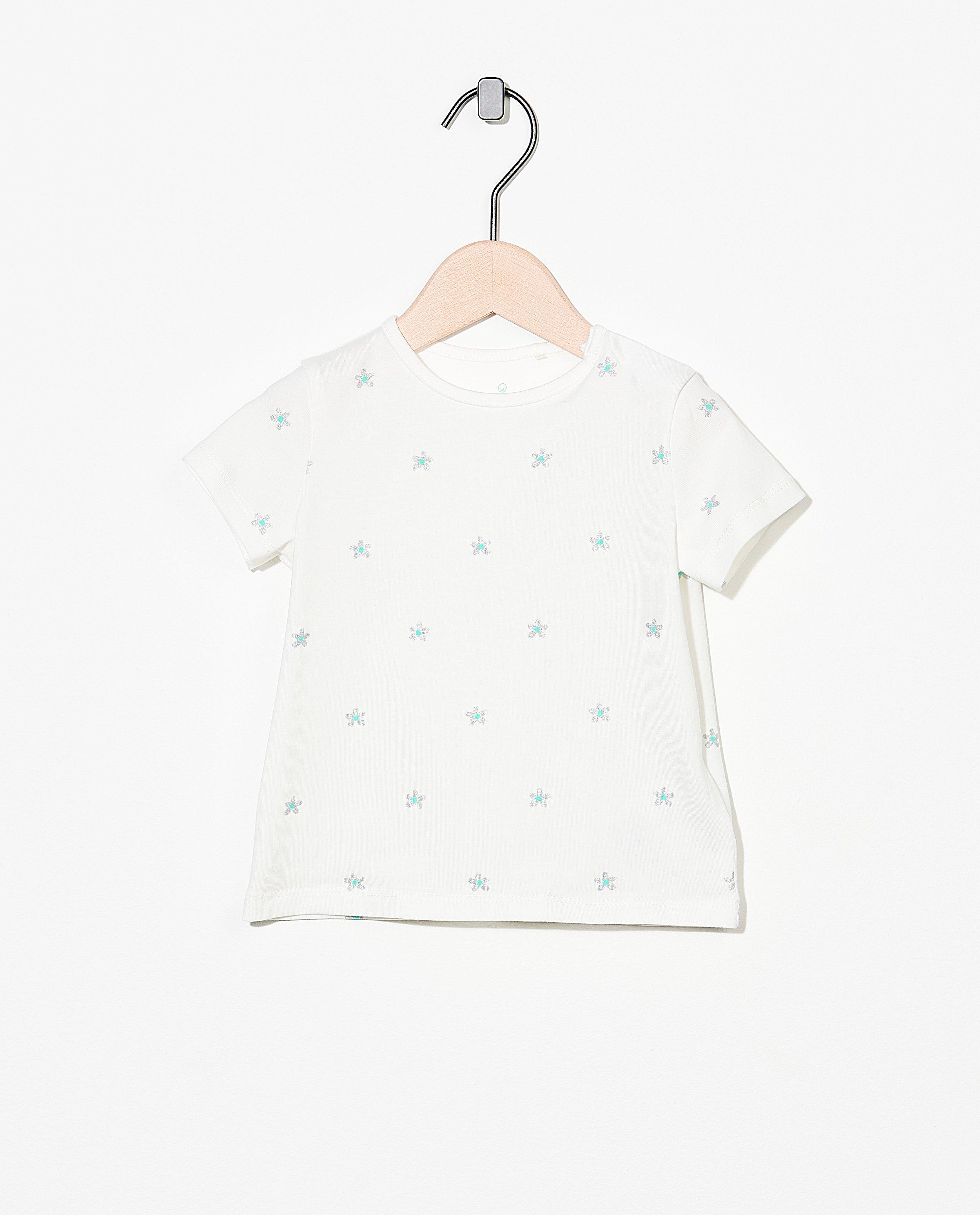 T-shirt blanc en coton bio - avec un imprimé - Cuddles and Smiles