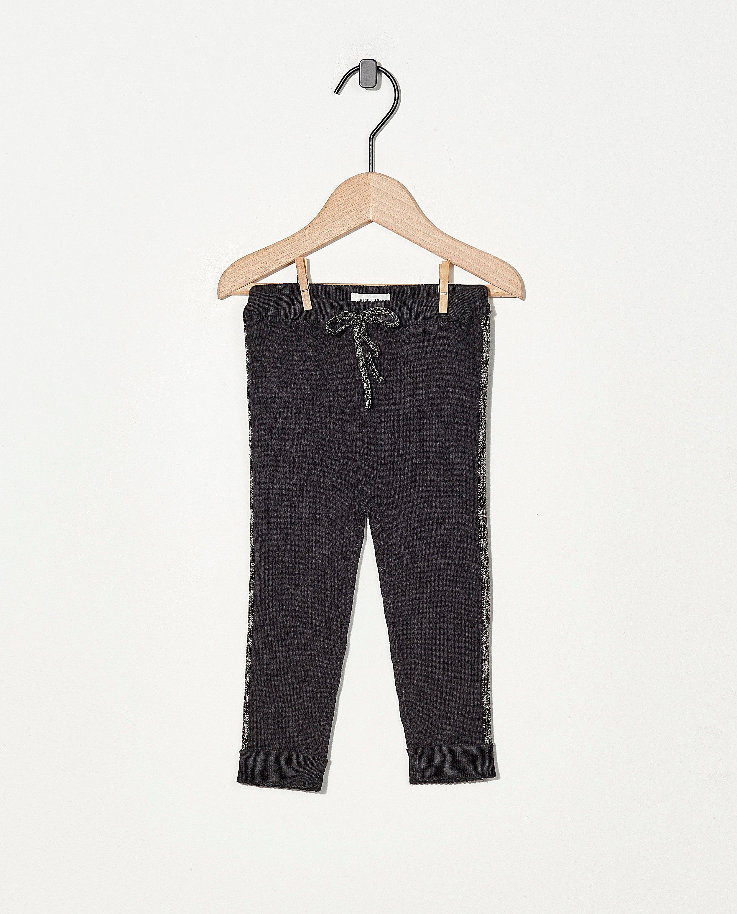 Pantalon gris à relief côtelé - avec fil métallisé - Newborn 50-68