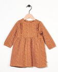 Bruine jurk met speciale print - glitter - Newborn 50-68