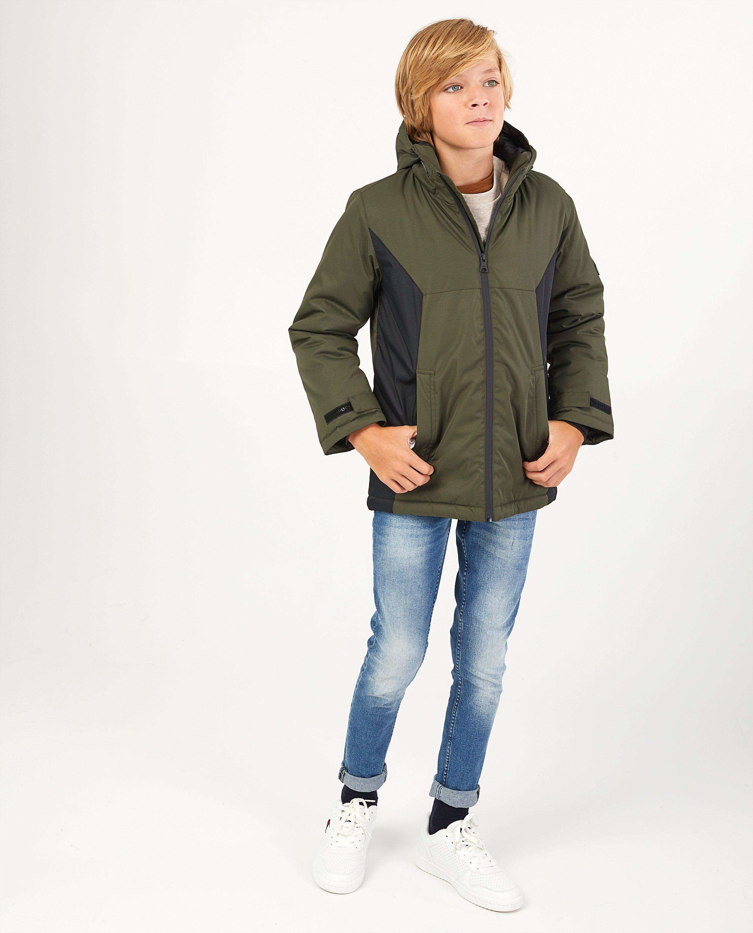 Manteau d'hiver kaki-noir avec polaire - imperméable - JBC
